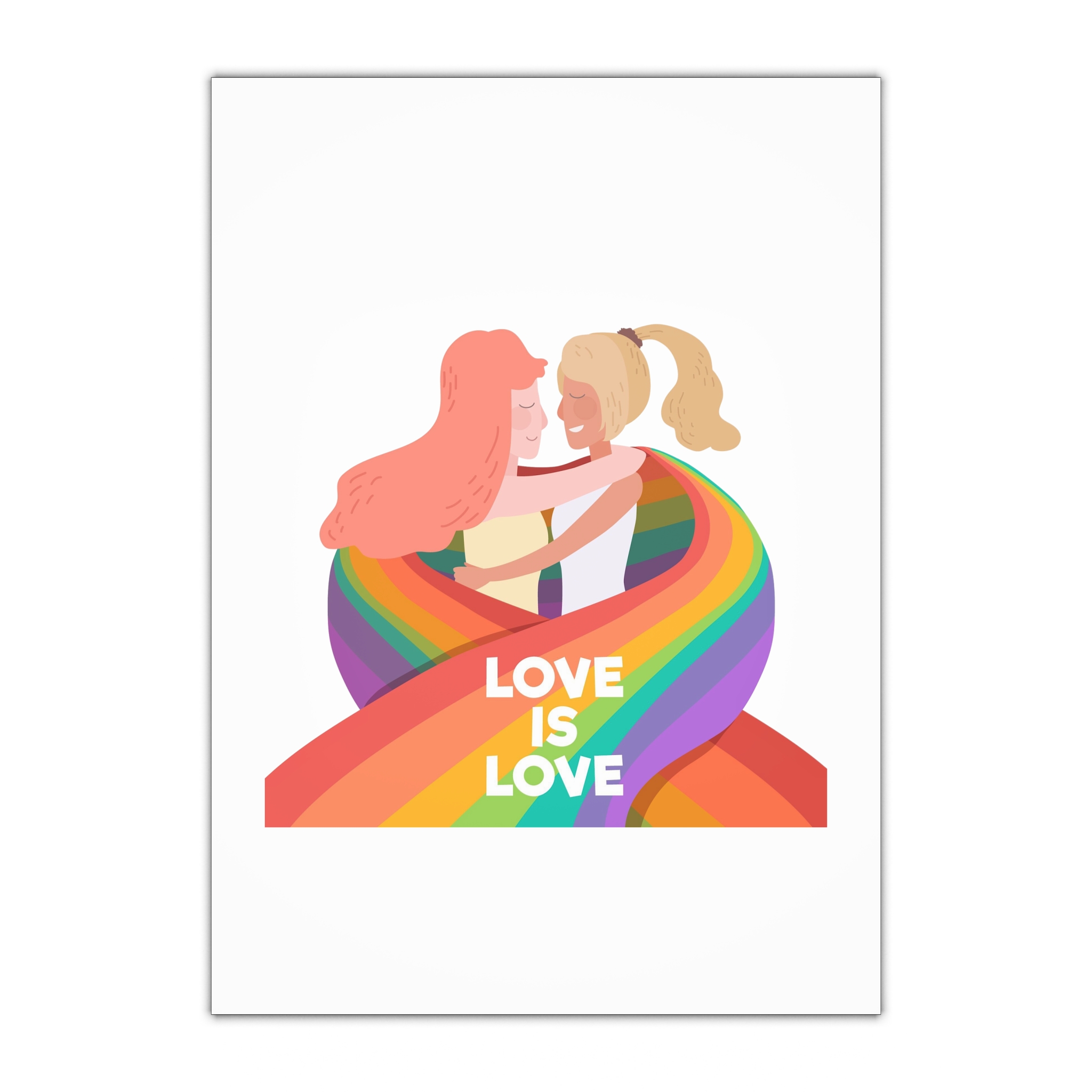 Girls Holding Pride Day Flag Gift Wrapping Paper Sheets 1pc