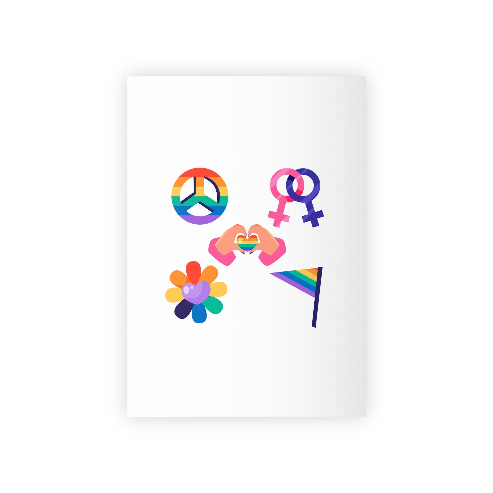Flat Design Elements Collection Pride Month Celebration(1) Gift Wrapping Paper Rolls 1pc