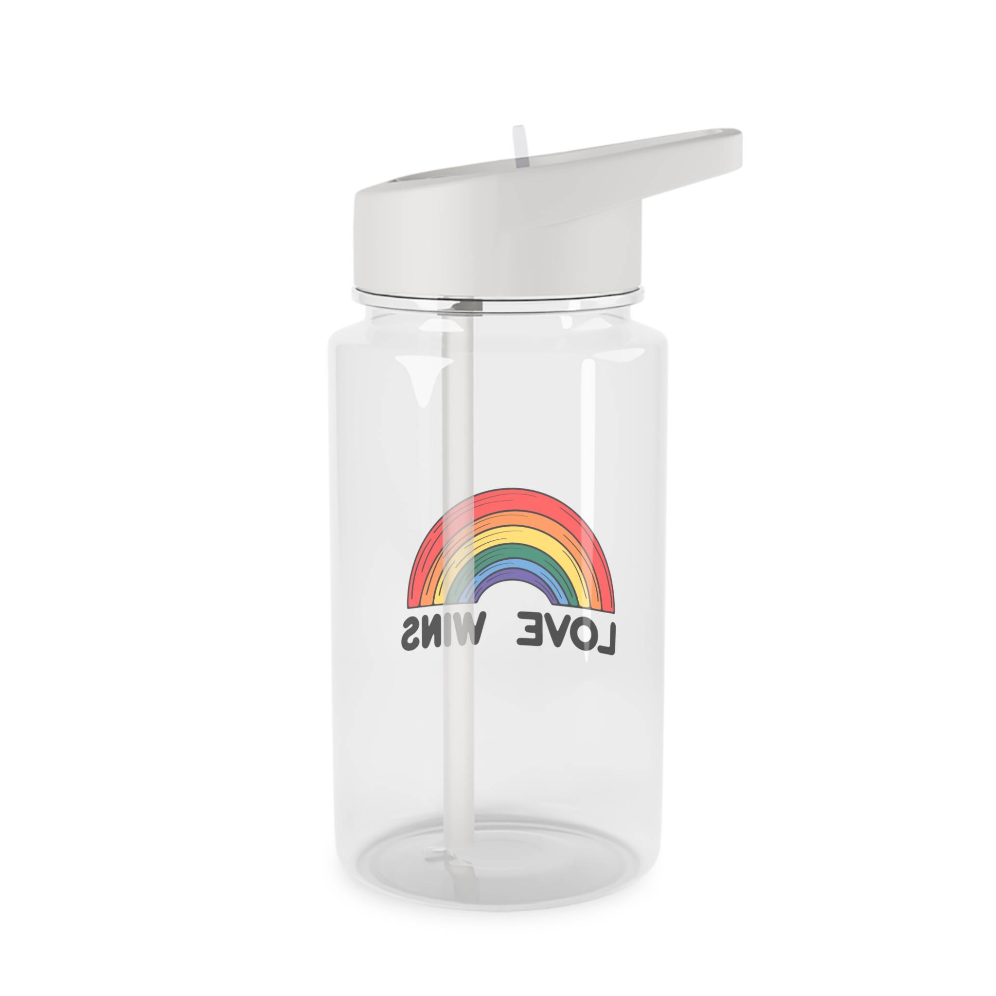 Love Wins Rainbow Pride Illustration Tritan Water Bottle - Image 2