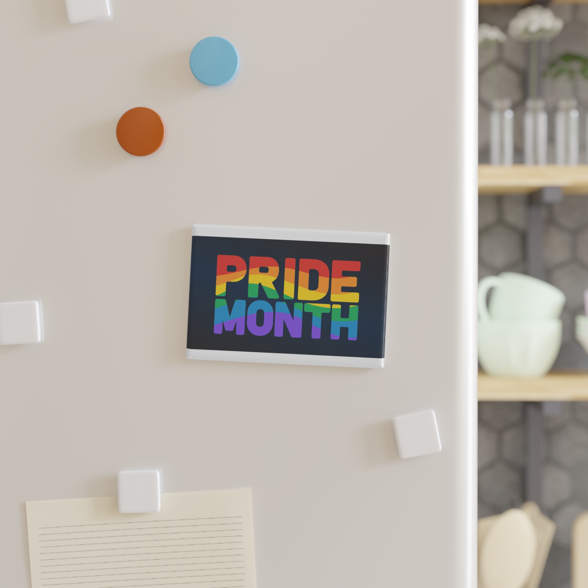 Lgbt Pride Rainbow Flag Lettering Banner Poster Social Media Pride Calligraphy With Button Magnet Rectangle 1 And 10 Pcs - Image 3