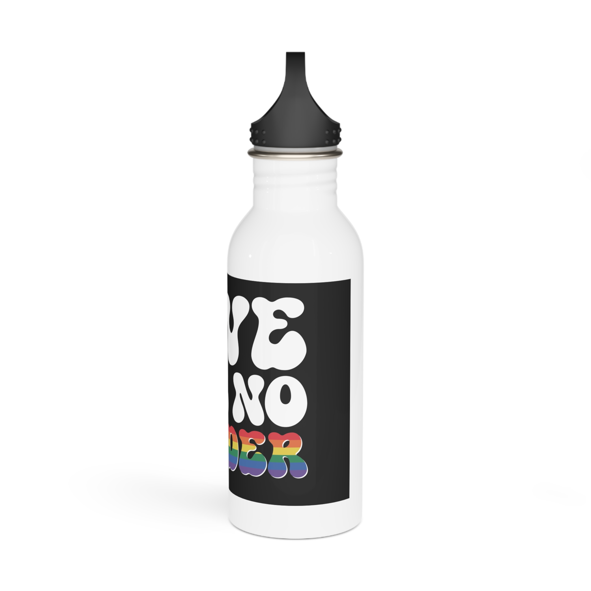 Rainbow Sign That Says Love No Women No Gender(1) Stainless Steel Water Bottle - Image 4