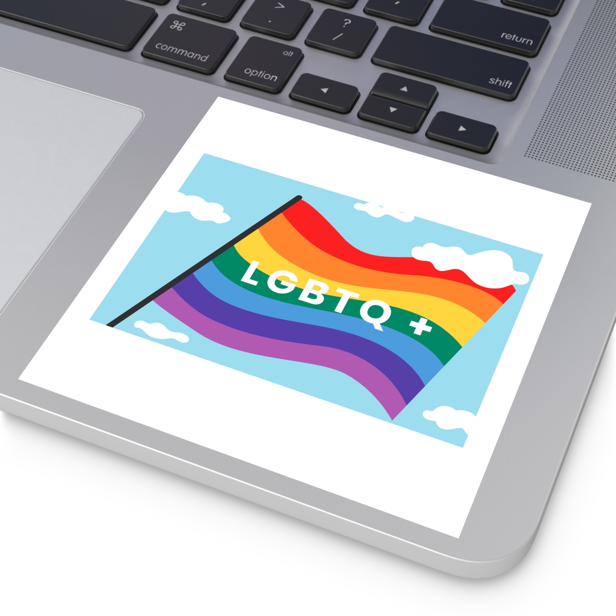 Rainbow Flag Banner Template Lgbtq Rights Laminate Stickers Square - Image 43