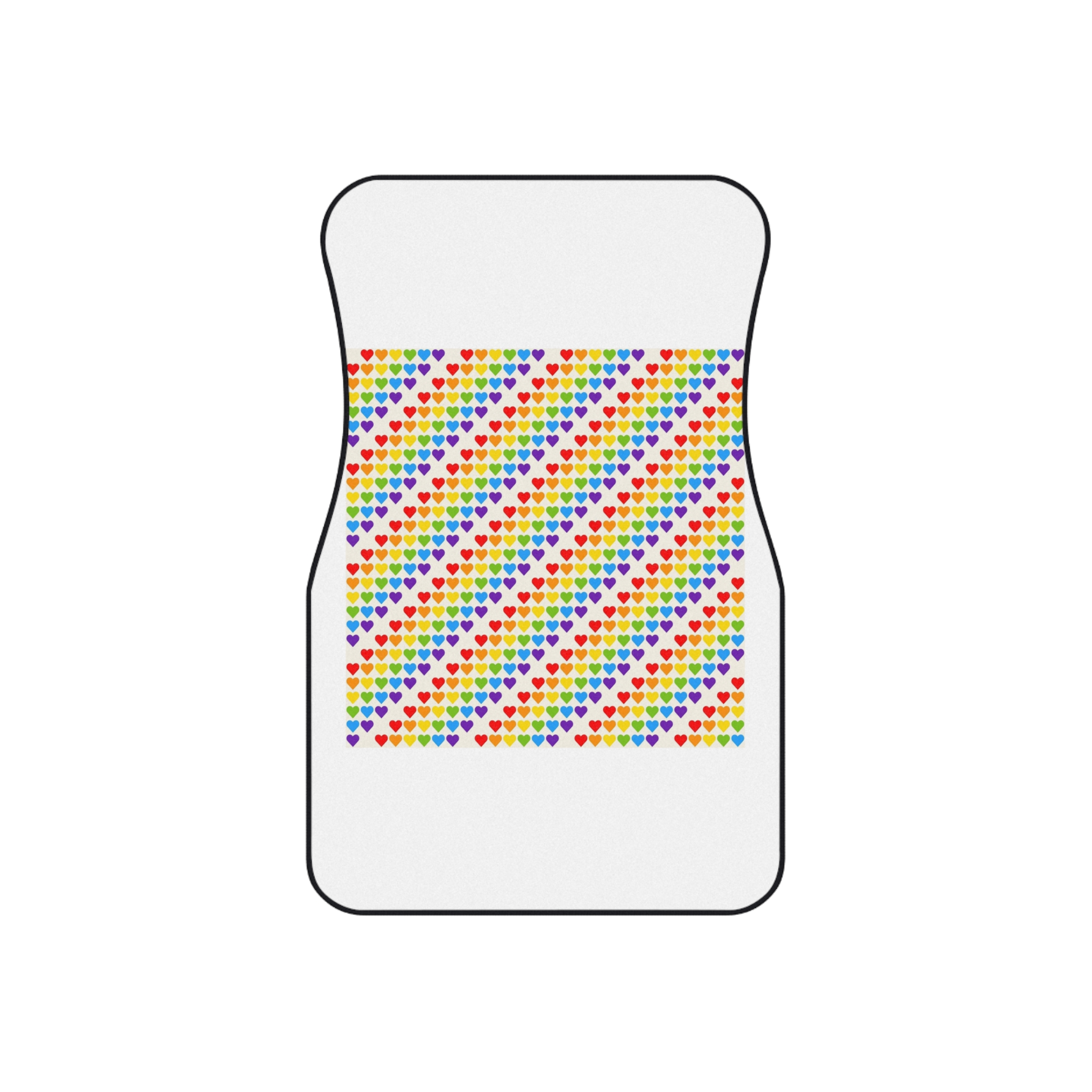 Rainbow Heart Mosaic Seamless Vector Pattern Car Mats Set Of 4 - Image 2