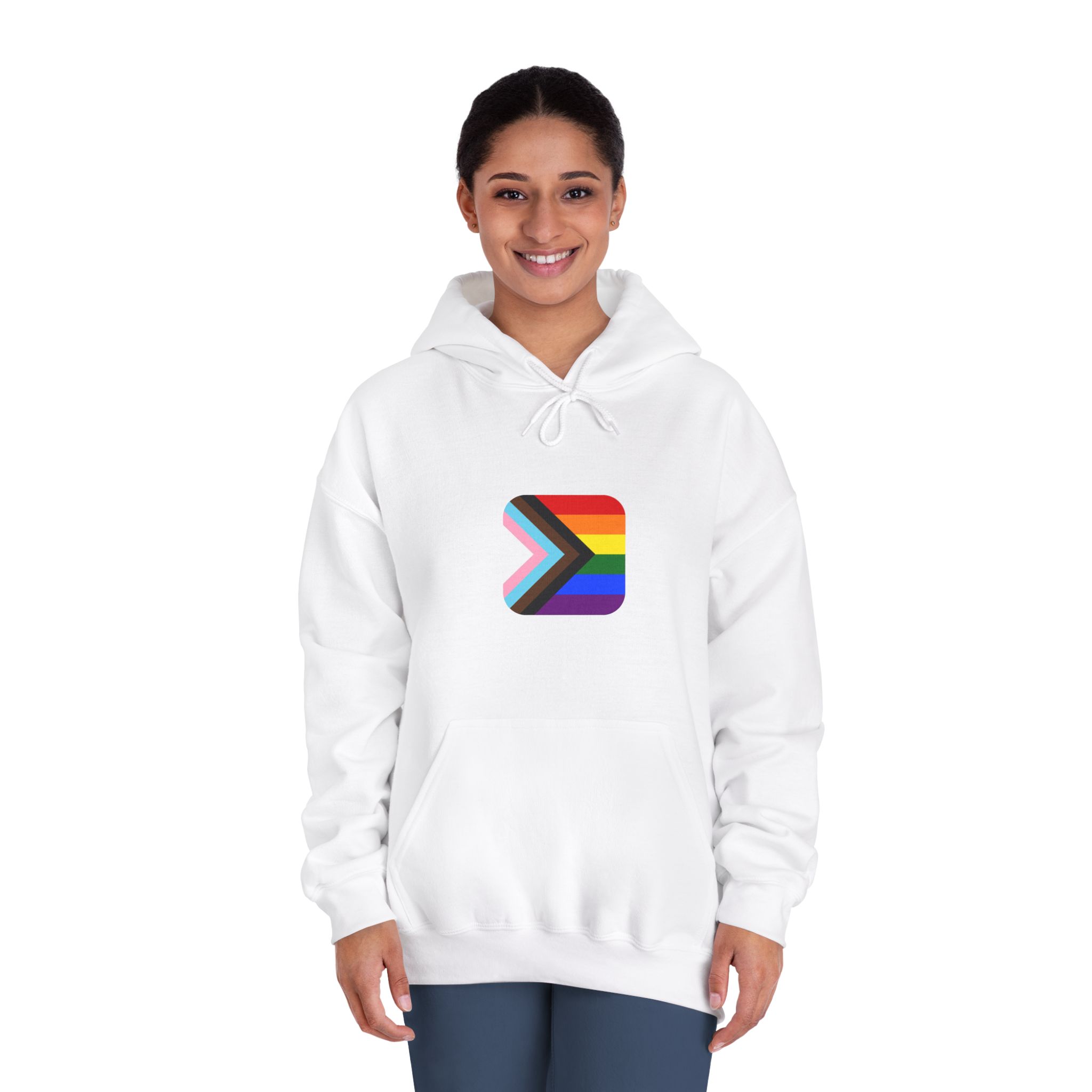 New Pride Flag Lgbtq Vector Illustartion Unisex Dryblend Hooded Sweatshirt - Image 4