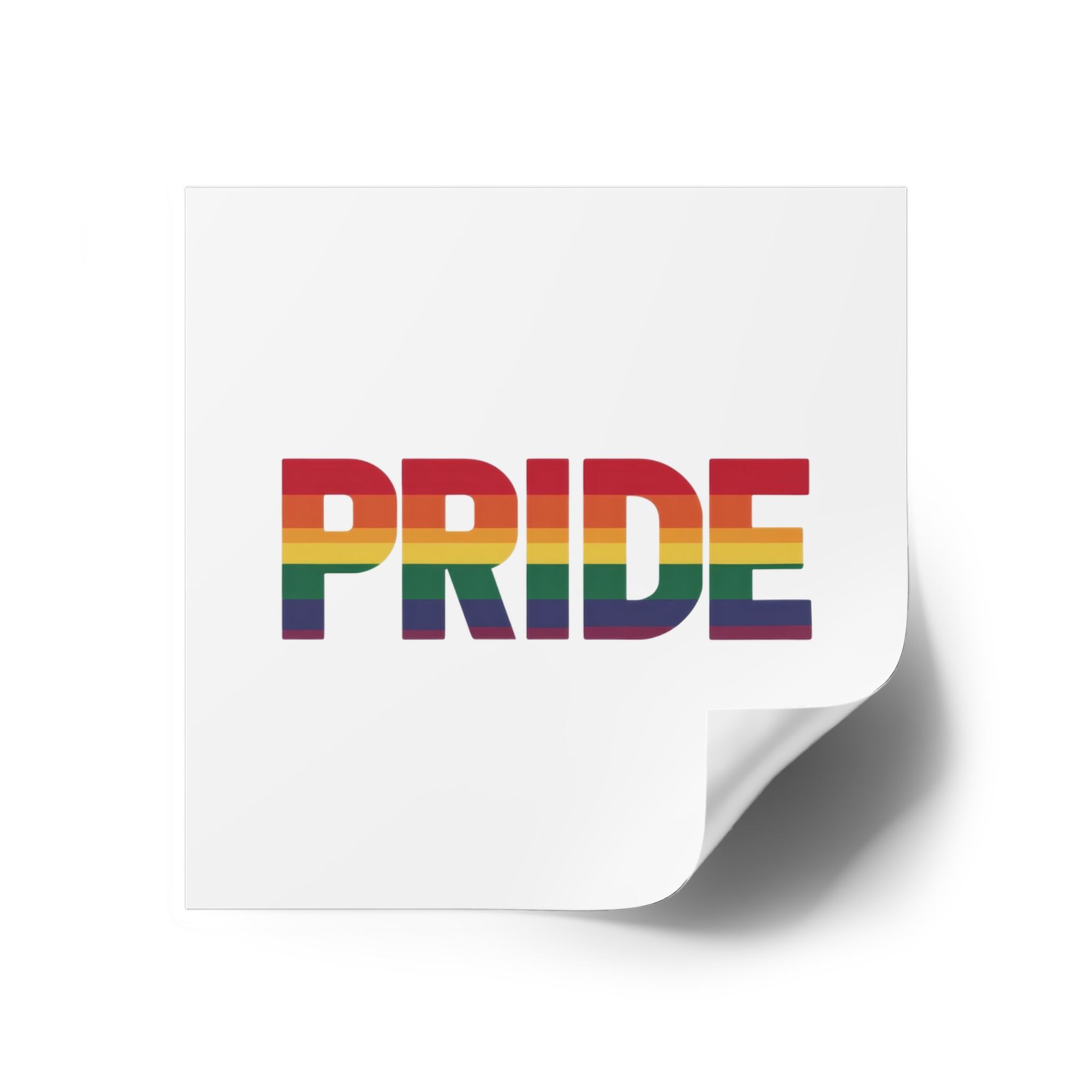 Rainbow Colored Text That Says Rainbow Middle Laminate Stickers Square - Image 18
