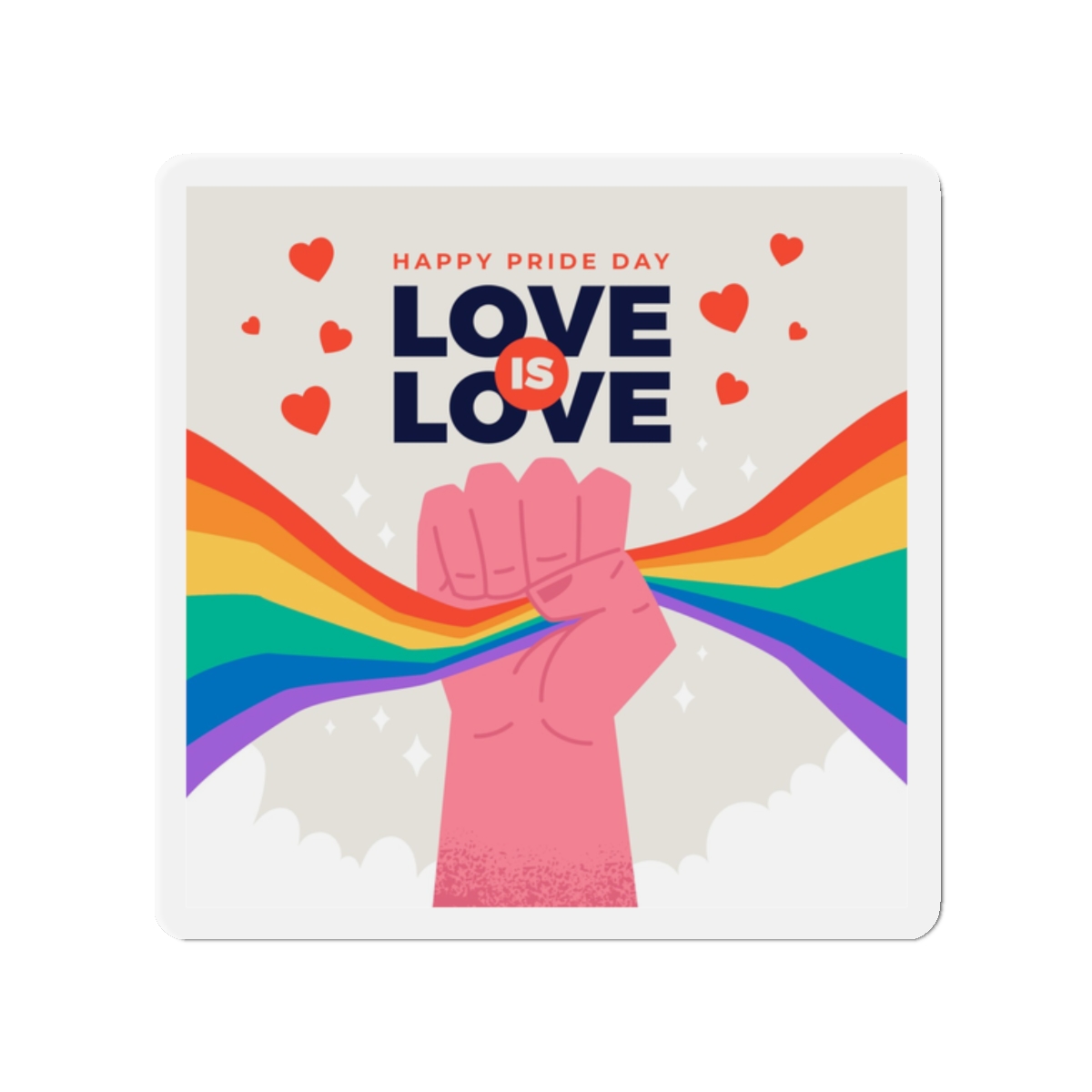 Happy Pride Day Concept Die Cut Magnets