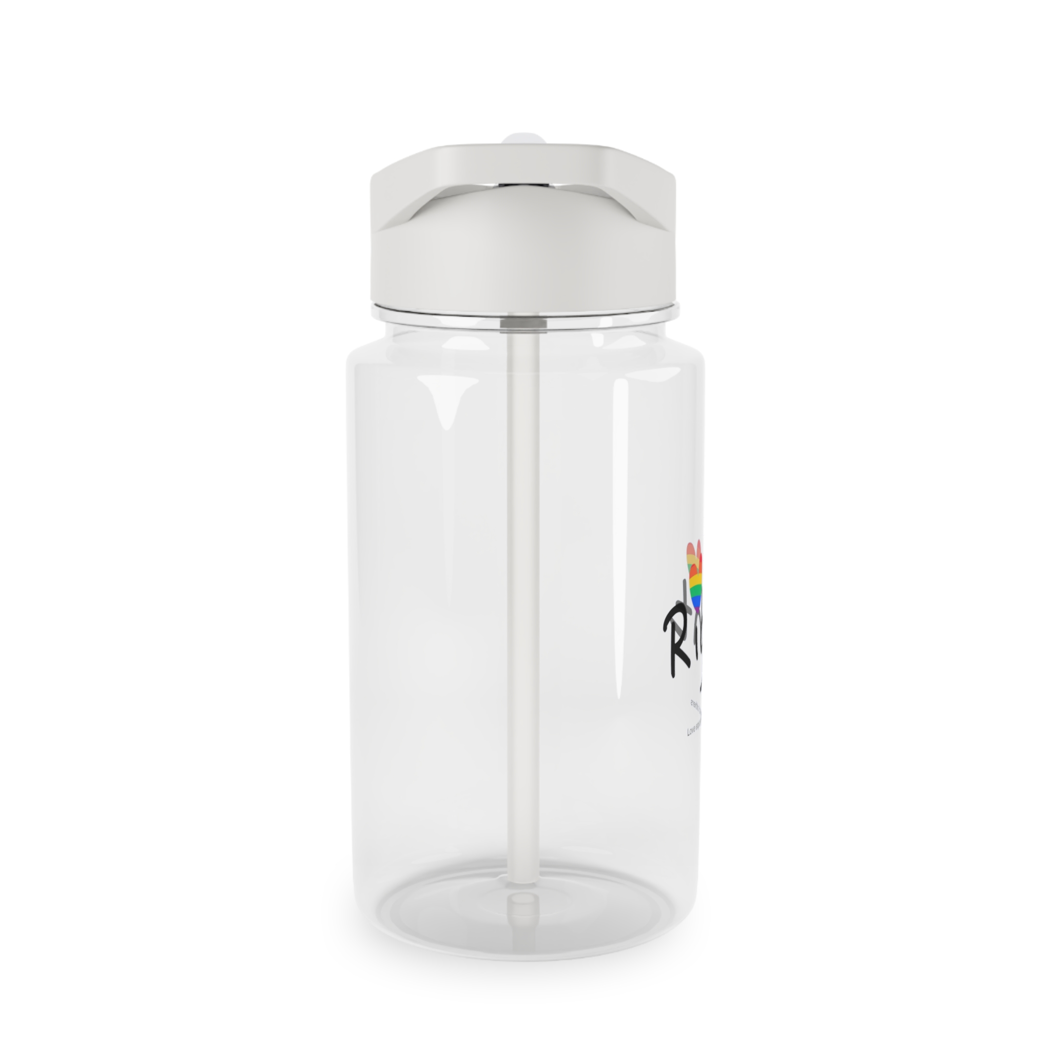 Love Letter Pride Rainbow Lettering Text Writing Pattern Freedom Love Heart Homo Colors Flag Parade(1) Tritan Water Bottle - Image 4