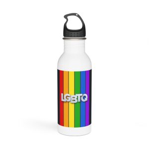 Lgbtq Paper Sign Rainbow Flag Stainless Steel Water Bottle