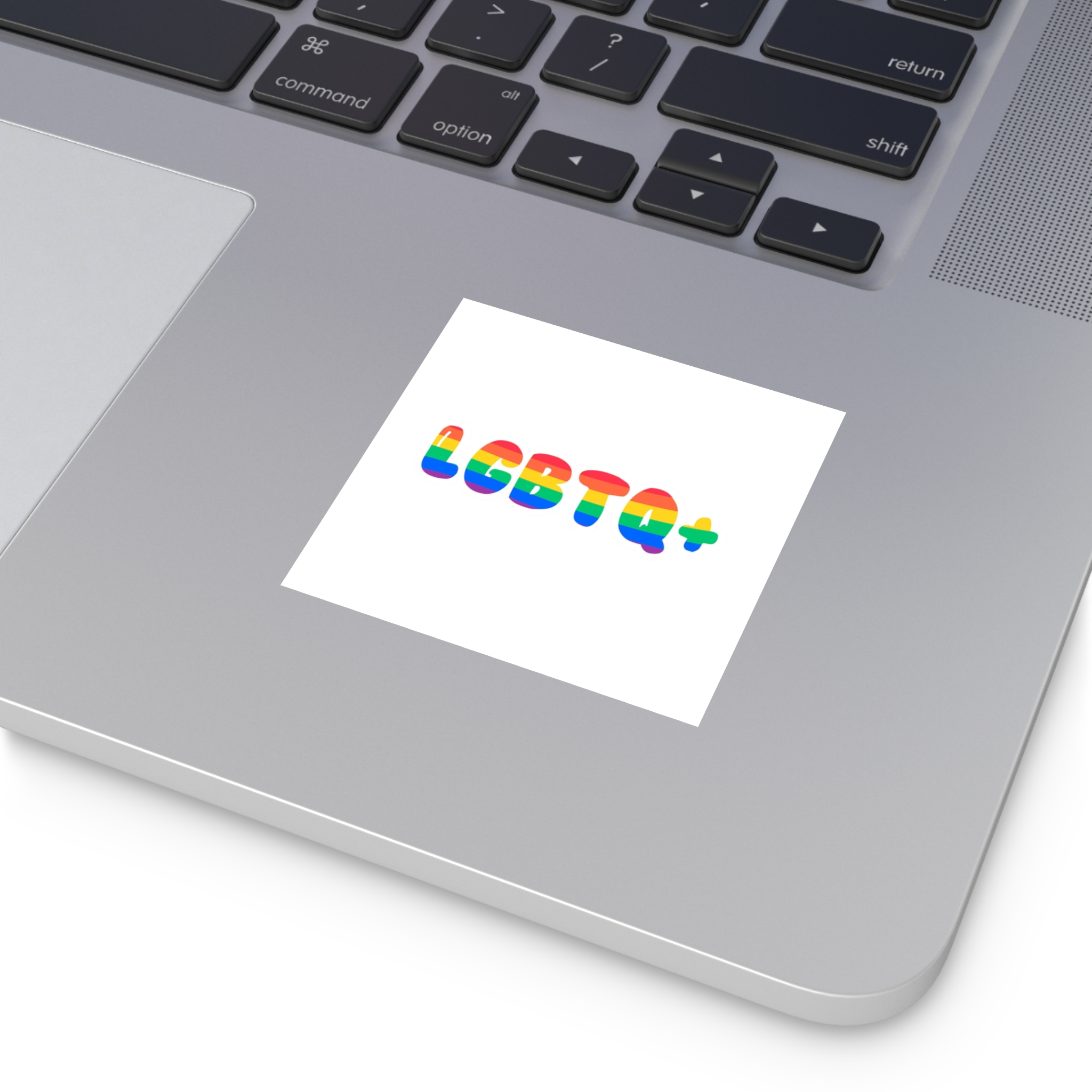 Pride Rainbow Lettering Text Writing Pattern Freedom Love Heart Homo Colors Flag Parade Lgbtq Flag W Laminate Stickers Square - Image 3