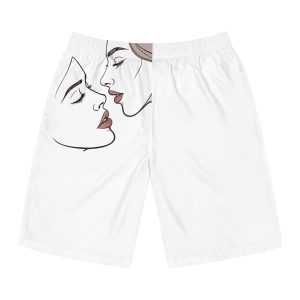 Perfect Lip Set Open Close Smooches (1) Mens Board Shorts Aop