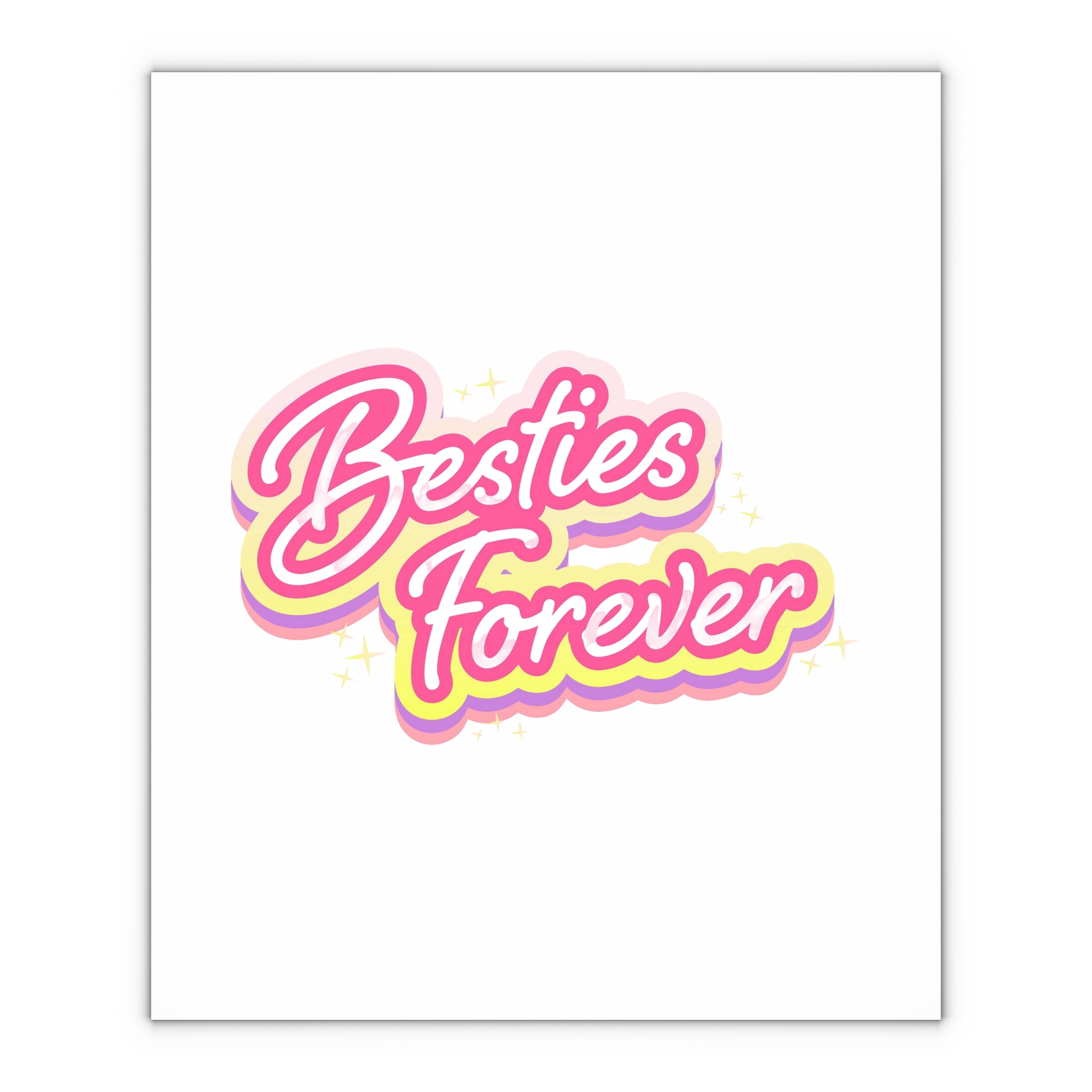 Pink Besties Forever Lettering Logo Gift Wrapping Paper Sheets 1pc - Image 4