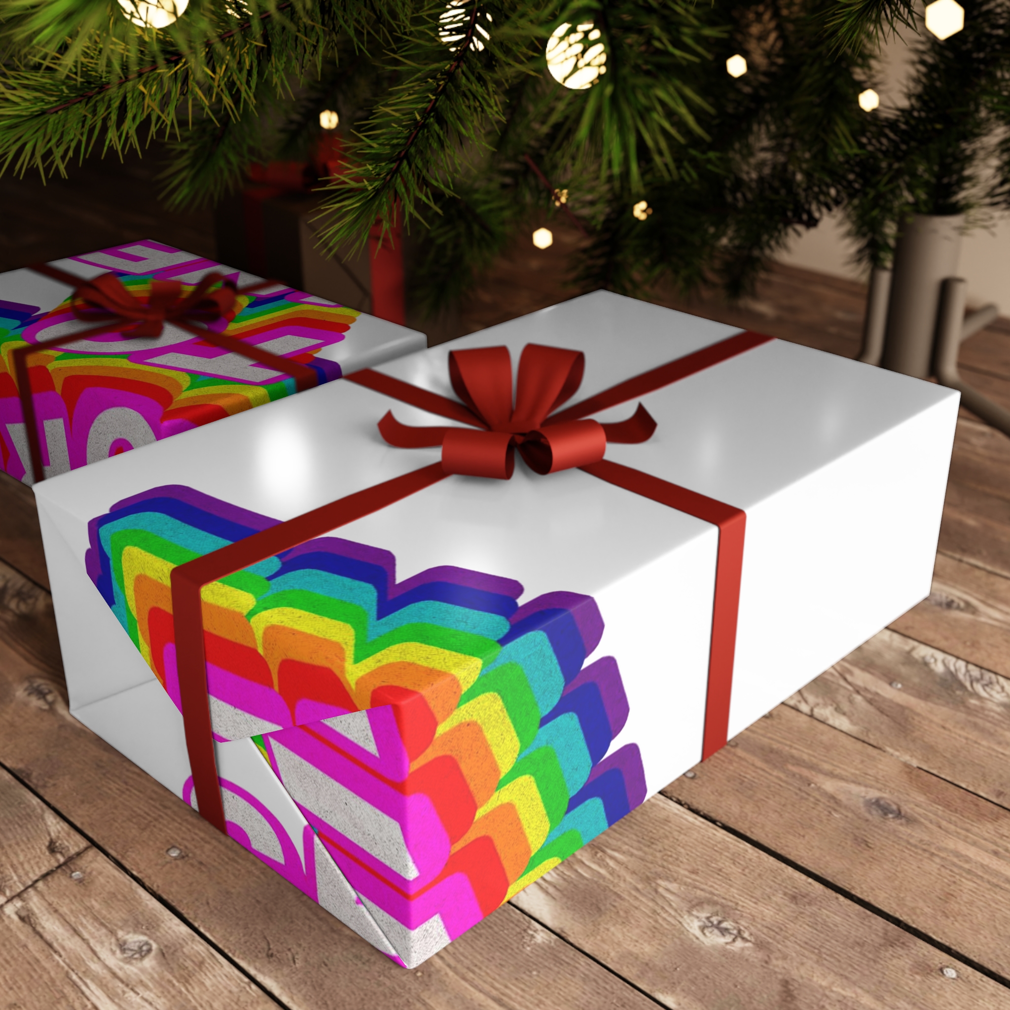 Rainbow Word Born Shine Typography Design Element Gift Wrapping Paper Sheets 1pc - Image 3