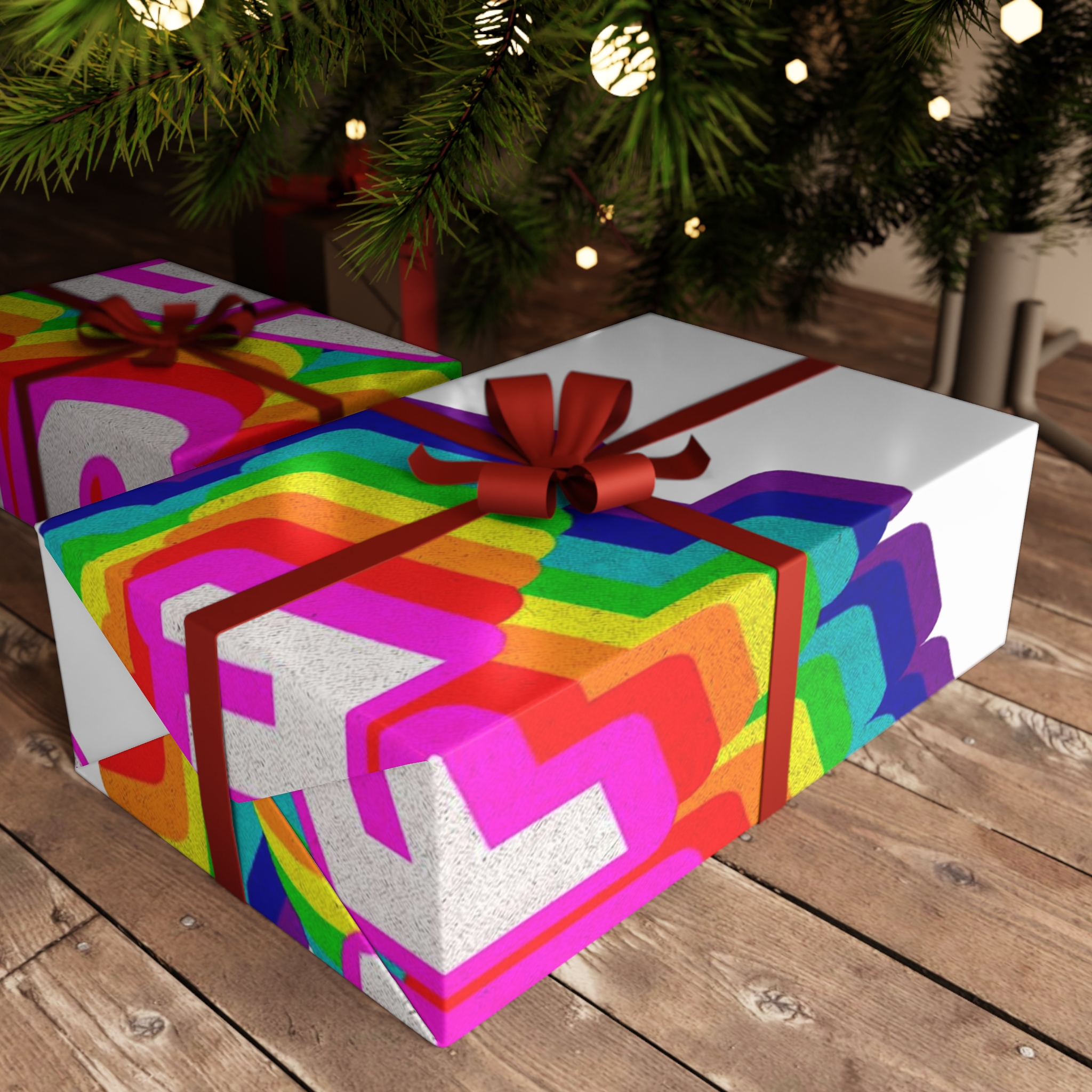 Rainbow Word Love Your Life Typography Design Element Gift Wrapping Paper Sheets 1pc - Image 6