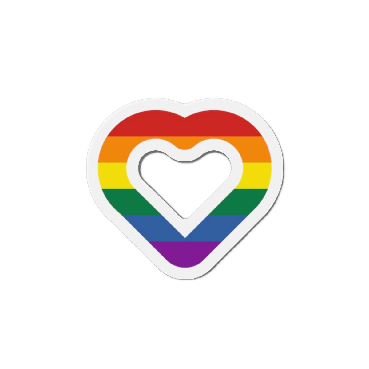 Pride Flag Heart Shape Icon Isolated White Background Lgbt Love Modern Sign Vector Illustration Die Cut Magnets