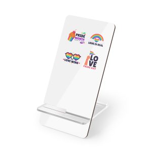 Flat Stickers Collection Lgbtqi Pride Month Celebration Mobile Display Stand For Smartphones