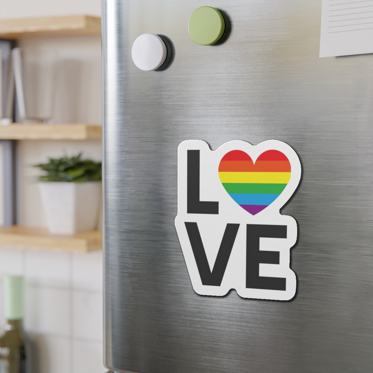 Vector Lgbt Rainbow Flag Love Lettering Isolated White Background Die Cut Magnets - Image 15