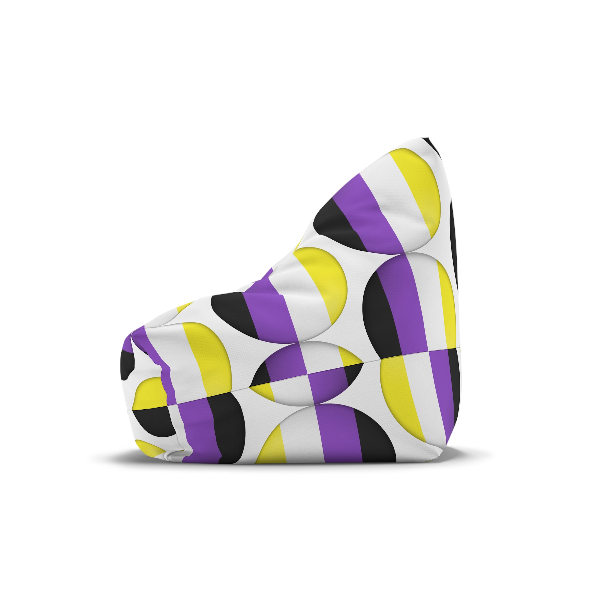 Flag Nonbinary Lgbtq Glossy Circular Flag Button Appearance 3d Icon Design With Depth Bean Bag Chair Cover - Image 4