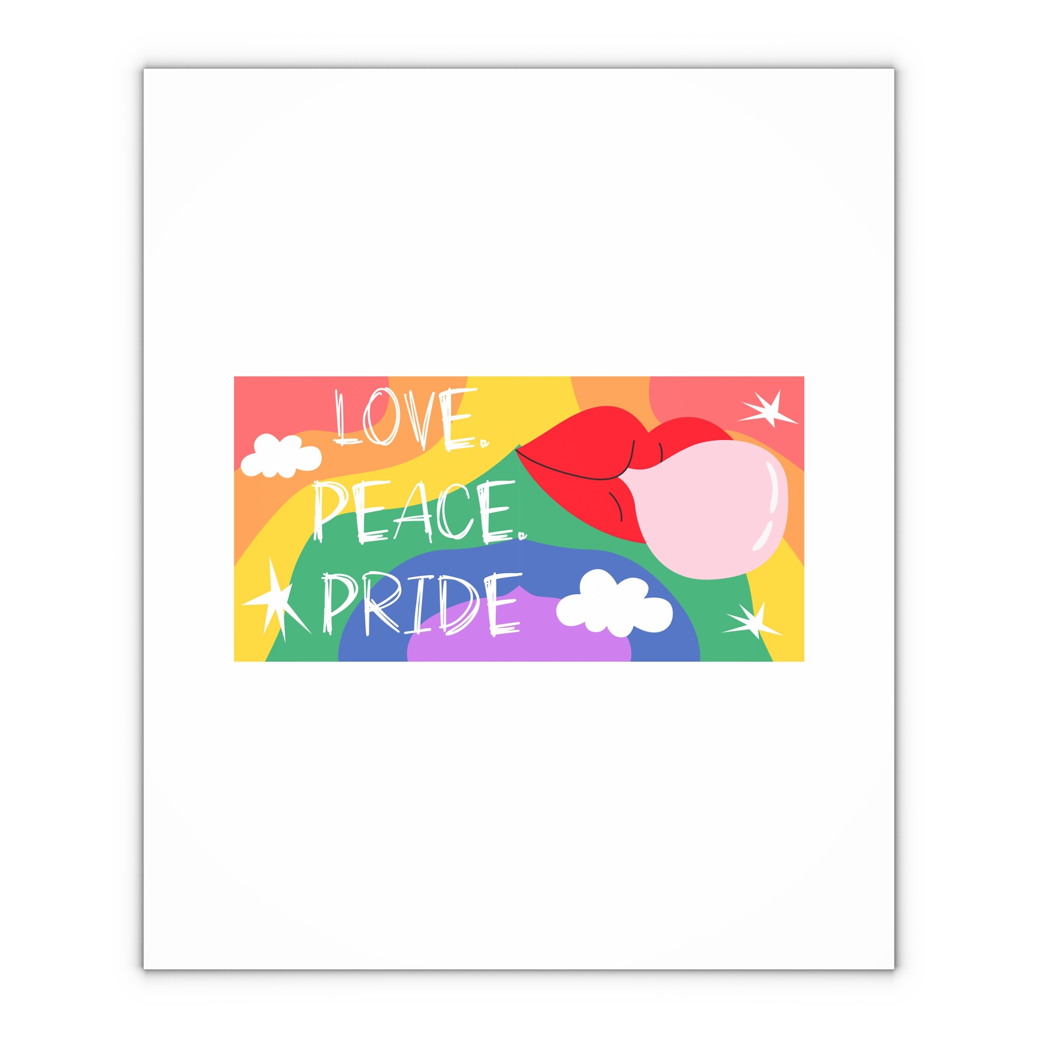 Lgbt Festive Cartoon Groovy Banner Retro 90s Style Love Freedom Concept Gift Wrapping Paper Sheets 1pc - Image 4
