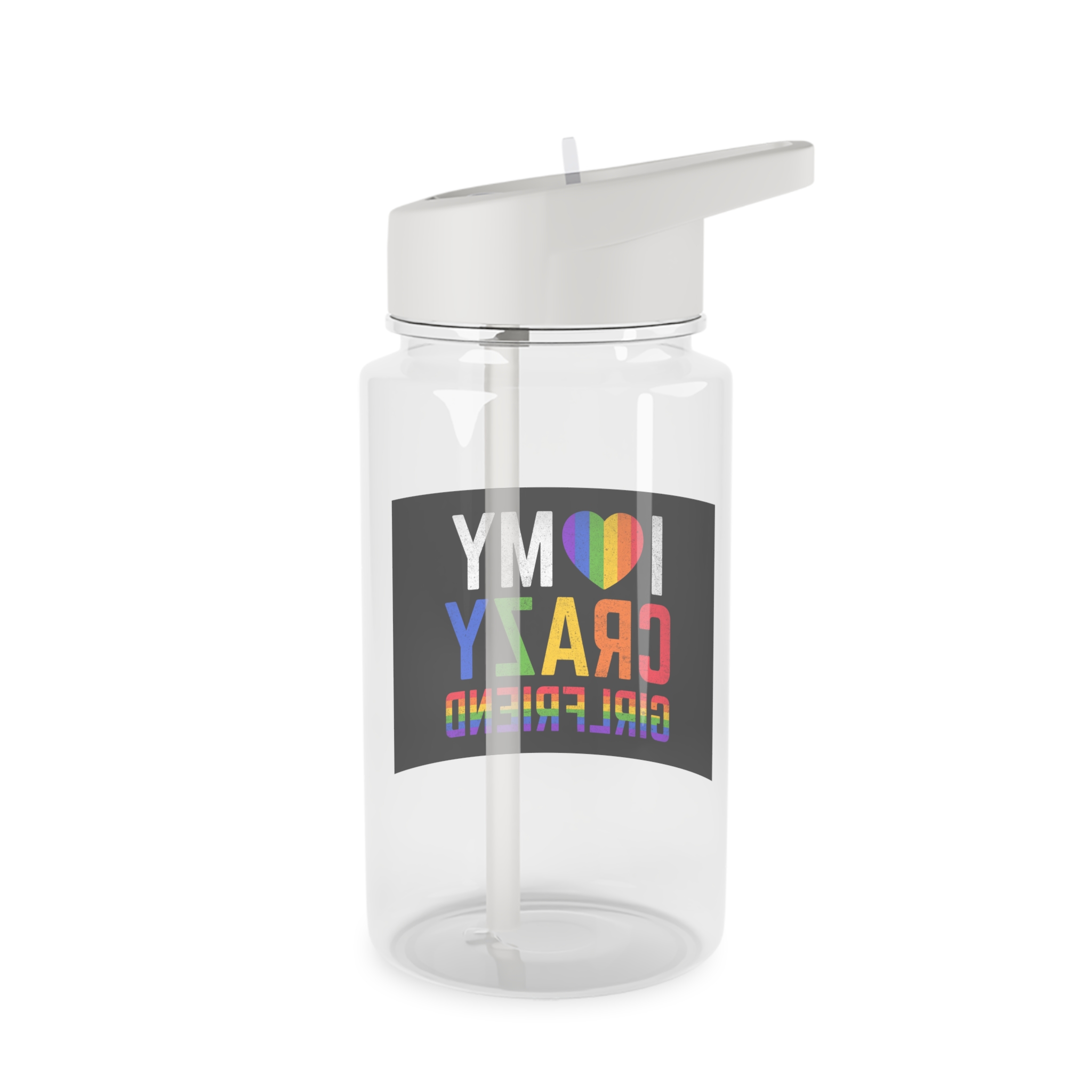 Pride Gay Rainbow Typography Vector Premium T Shirt(5) Tritan Water Bottle - Image 2