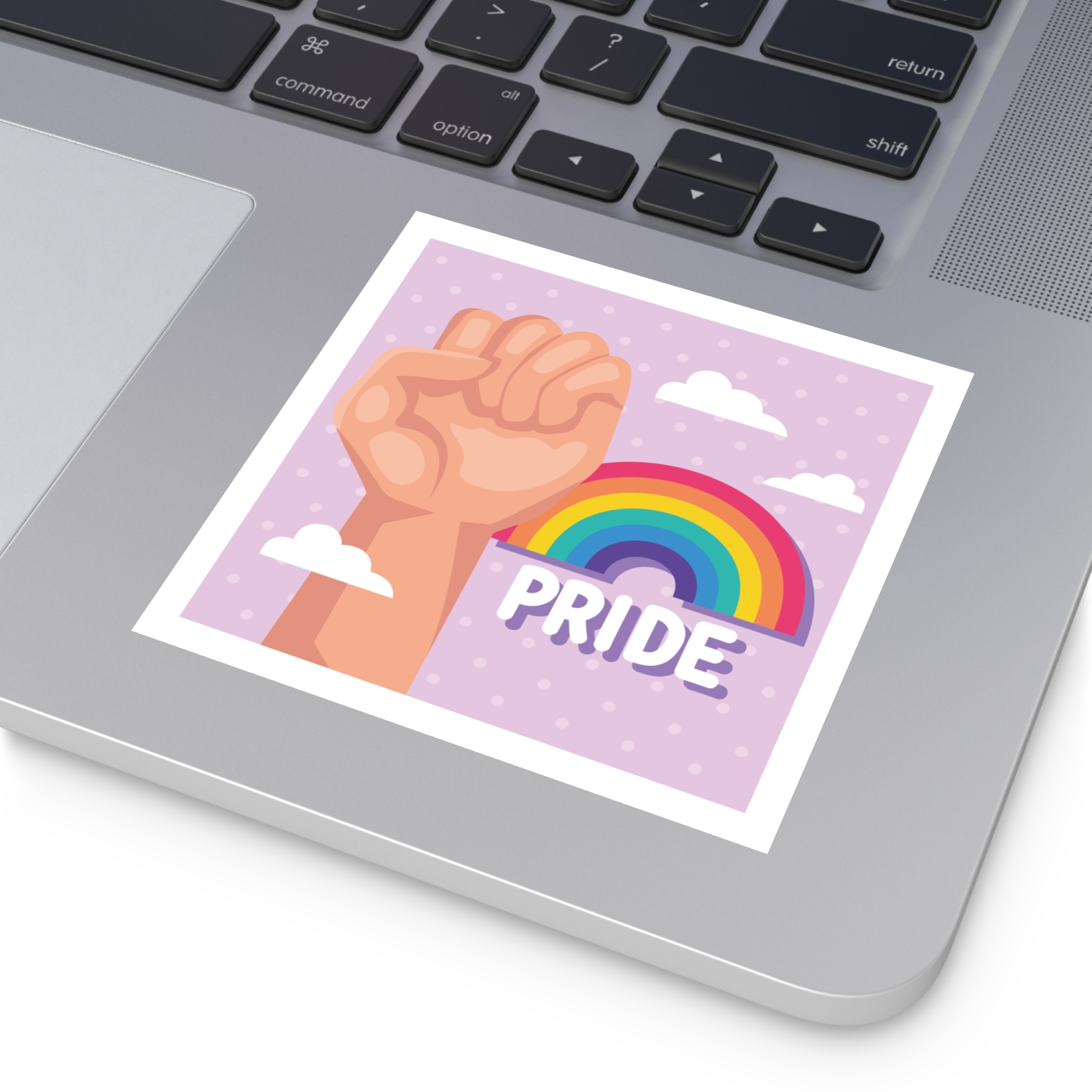 Pride Lettering With Rainbow Card Laminate Stickers Square - Image 71