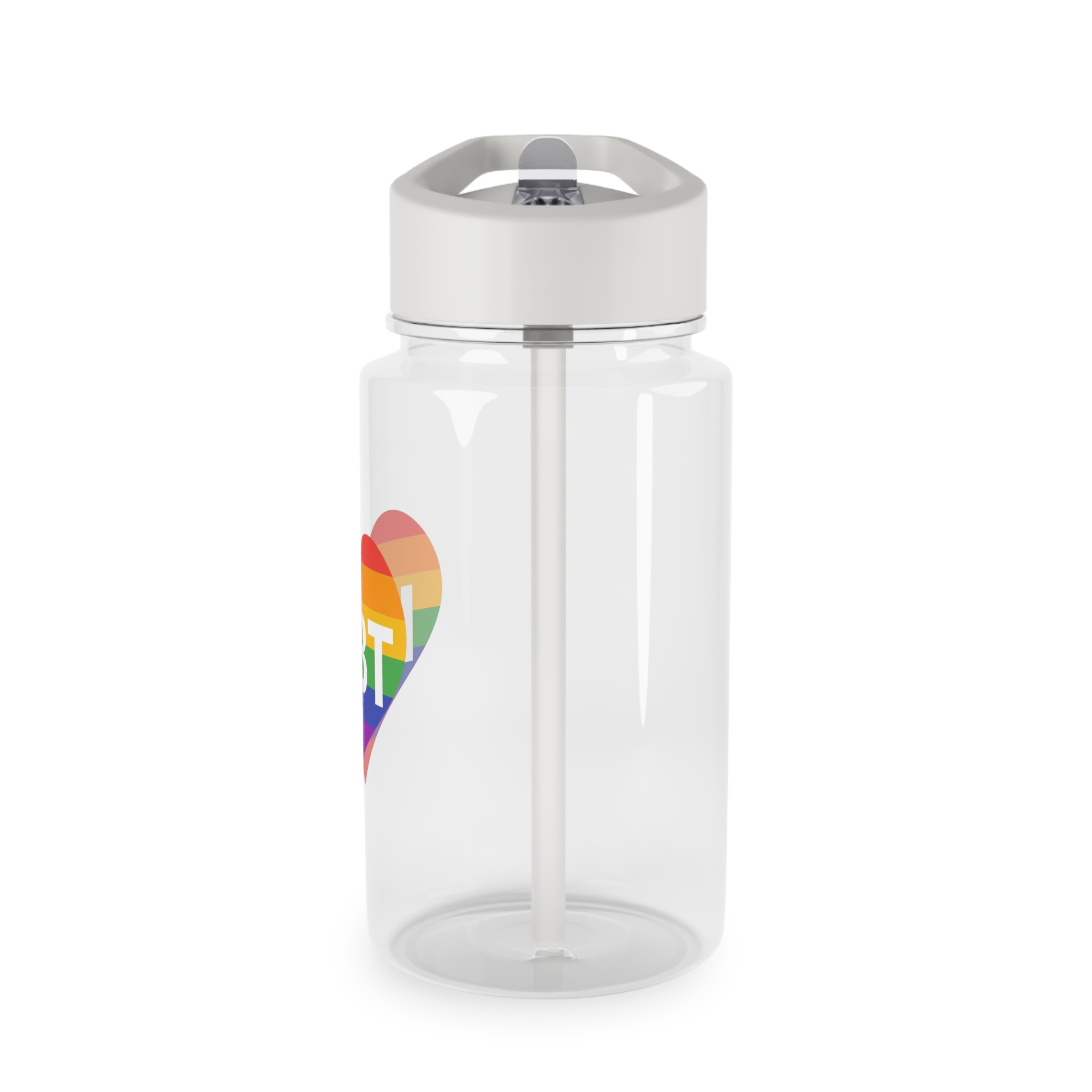 Lgbt Rainbow Colors Heart Mark Lgbt Letters Tritan Water Bottle - Image 3