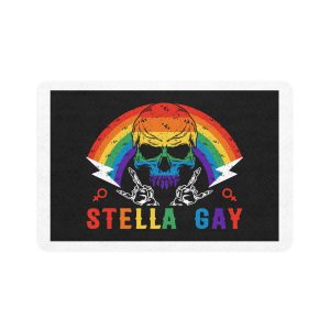 Stela Gay Skull Rainbow Gay Pride Vector T Shirt Pet Food Mat 12x18