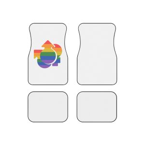 Lgbt Icon Isolated Black Background Lgbt Community Human Rights Concept Vector Flat Illustration Poster Card Banner Car Mats Set Of 4