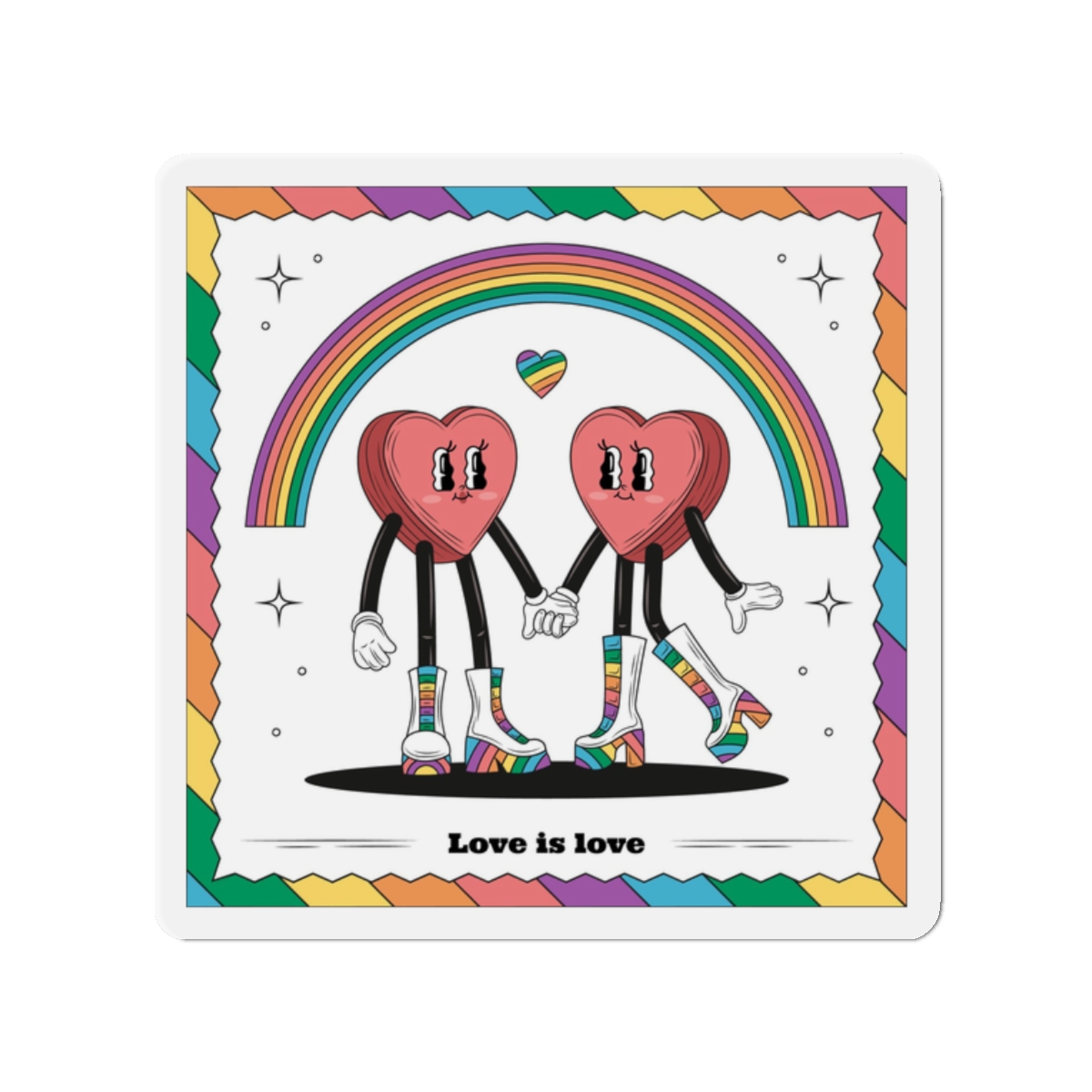 Hand Drawn Illustration Pride Month Celebration(4) Die Cut Magnets