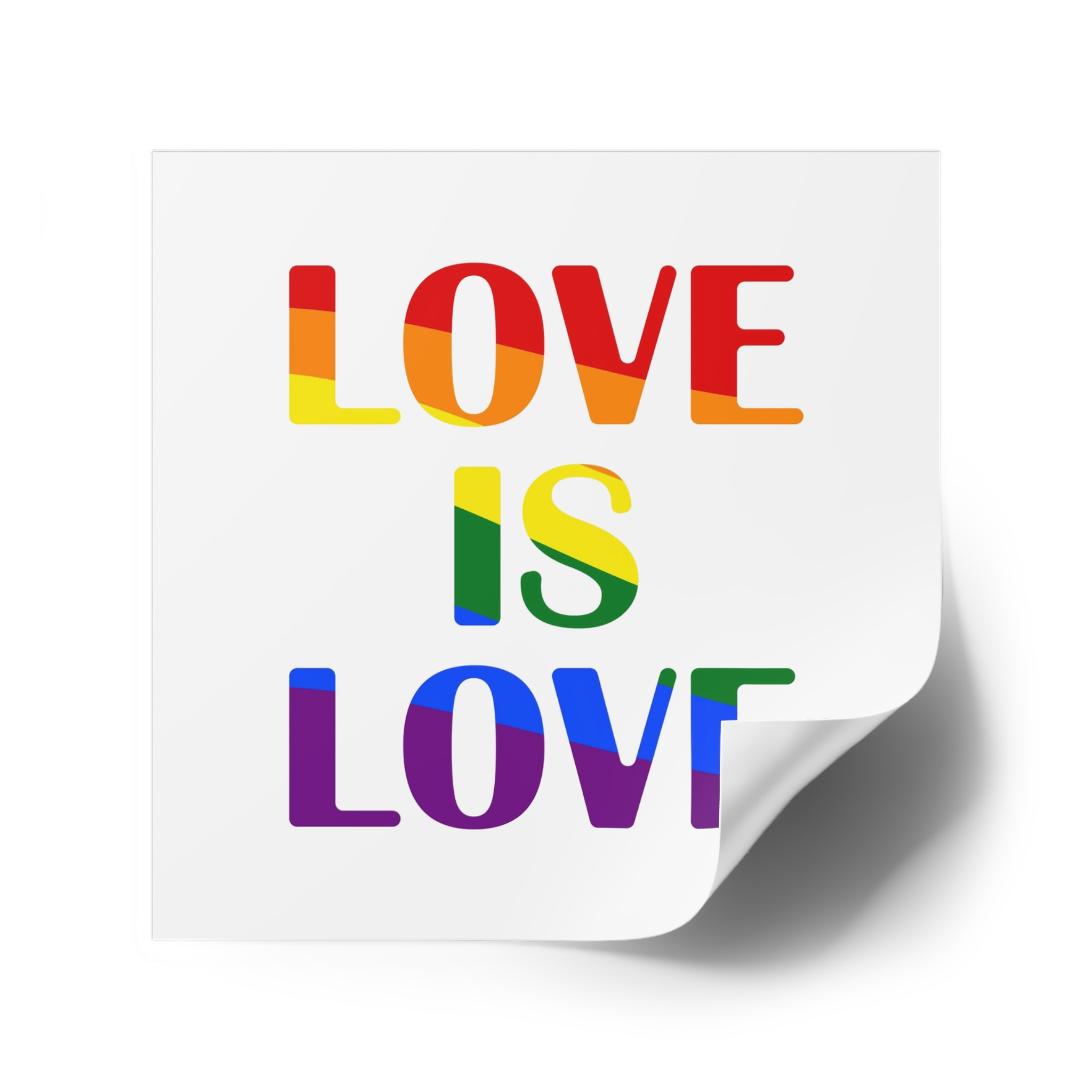 Love Is Love With Rainbow Colors Slogan Typography Banner Laminate Stickers Square - Image 34