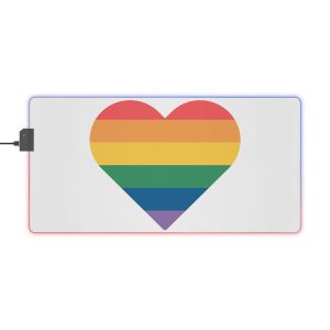 Vector Illustration Rainbow Heart Lgbt Pride - Led Gaming Mouse Pad