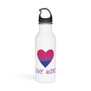 Colorful Heart Shape Bisexual Pride Flag Happy Pride Day Lgbtqia Community Pride Month Vector Hand Drawn Doodle Posters Stickers Logo Cards Stainless Steel Water Bottle