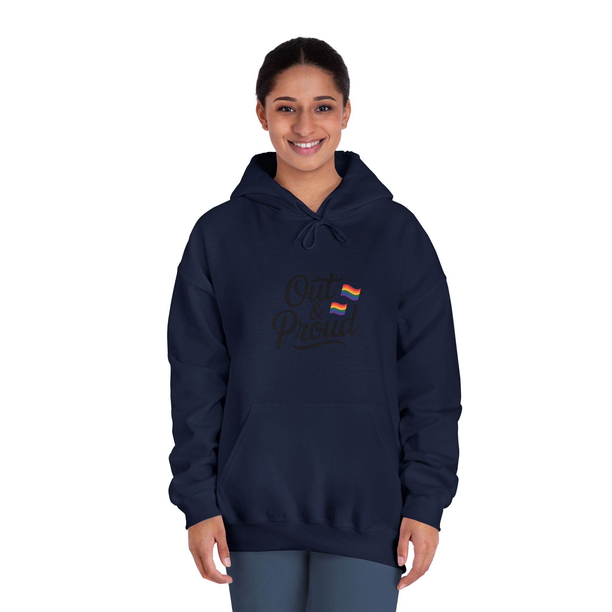Out Proud T Shirt Design Isolated White Background(1) Unisex Dryblend Hooded Sweatshirt - Image 32
