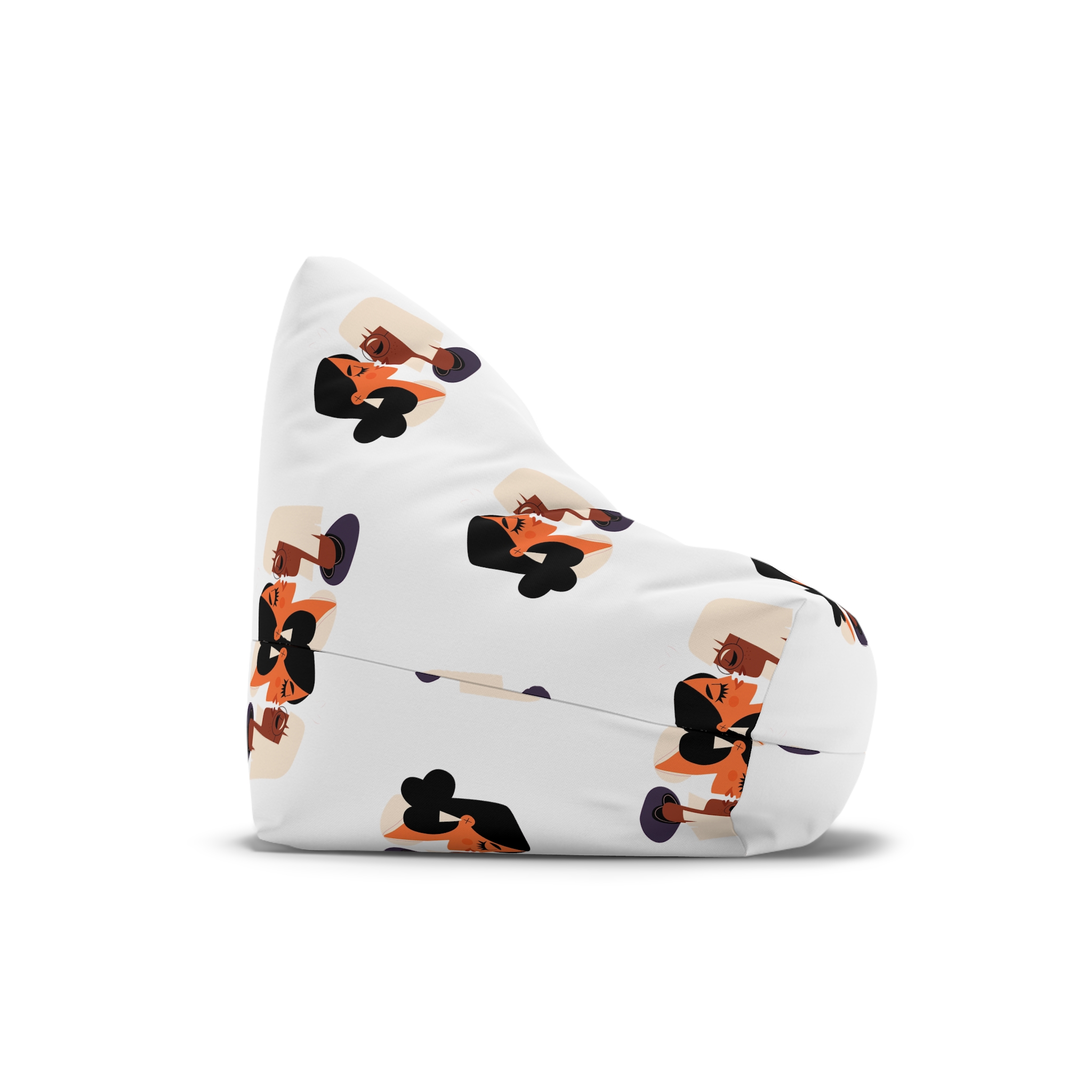 Flat Design Lesbian Couple Kiss Illustration (2) Bean Bag Chair Cover - Image 3