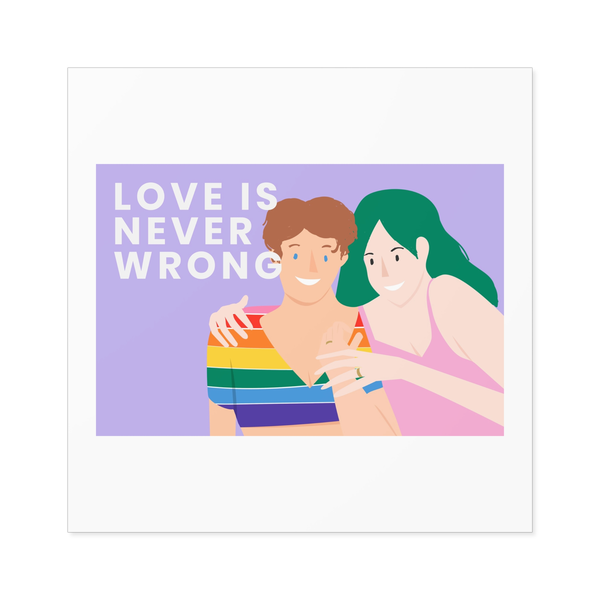 Lgbtq Gay Couple Banner Template Pride Month Laminate Stickers Square - Image 33