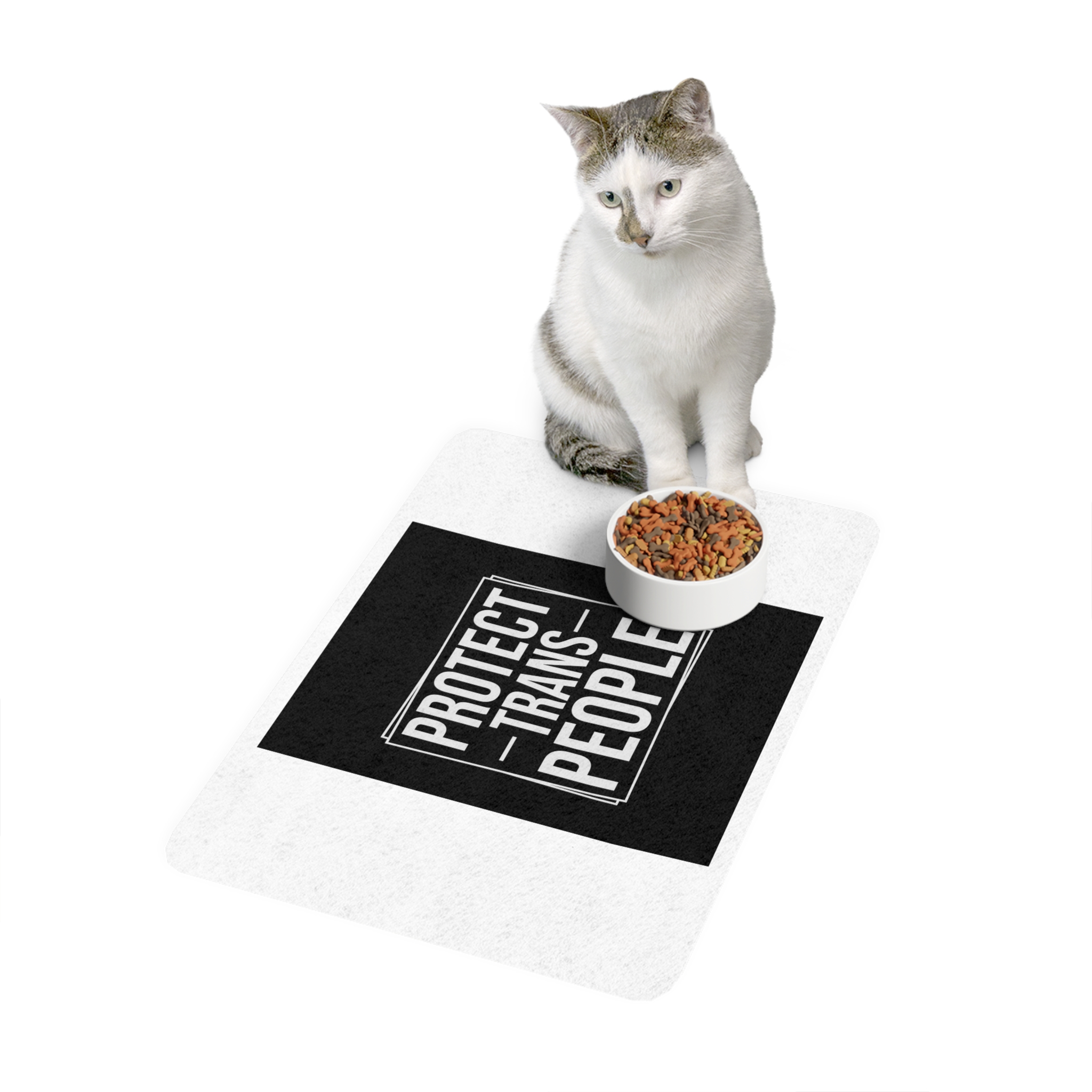 Feminism Tshirt Design Feminist Shirt Protect Trans People Pet Food Mat 12x18 - Image 3