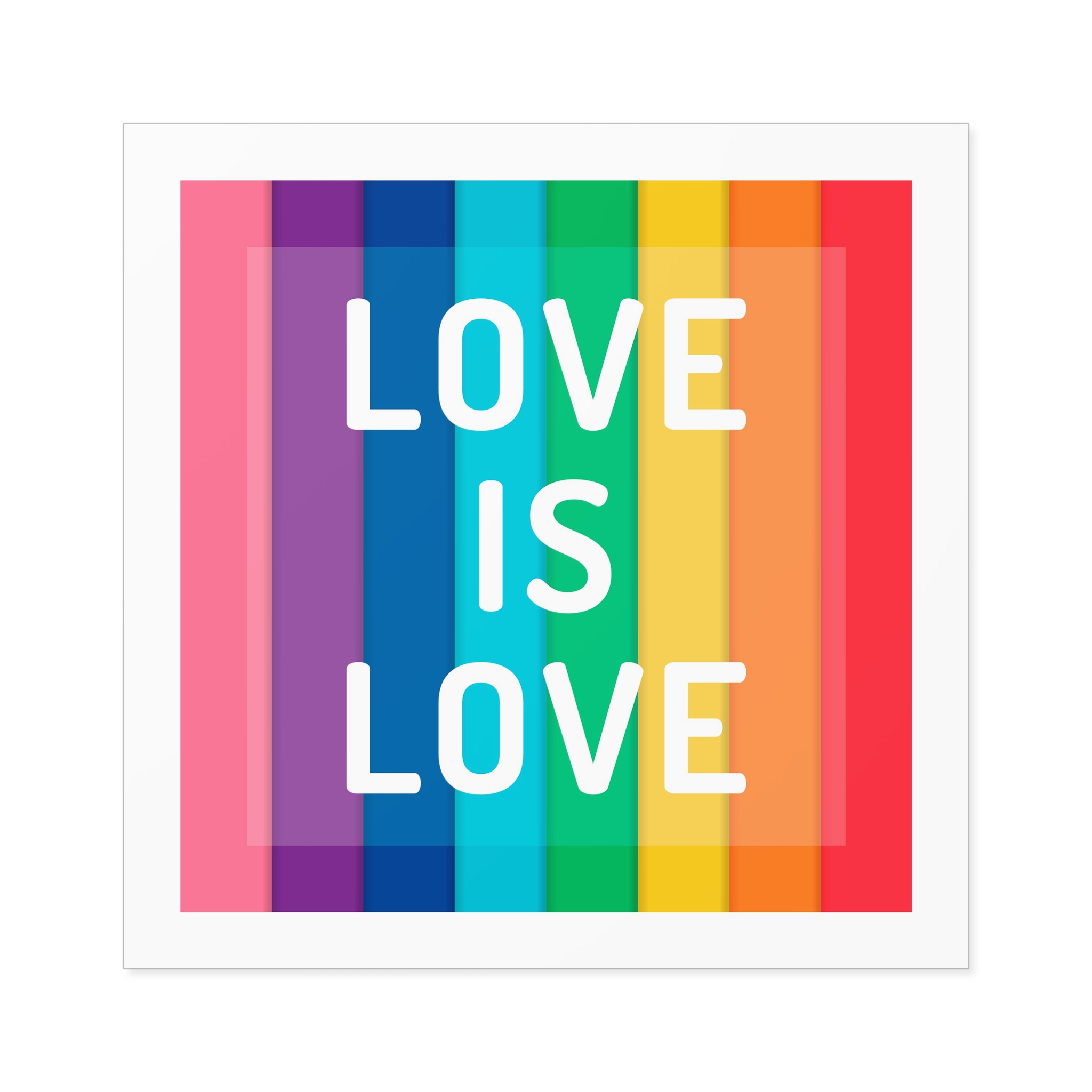 Rainbow Colored Background With Love Is Love Concept Pride Month Laminate Stickers Square - Image 77