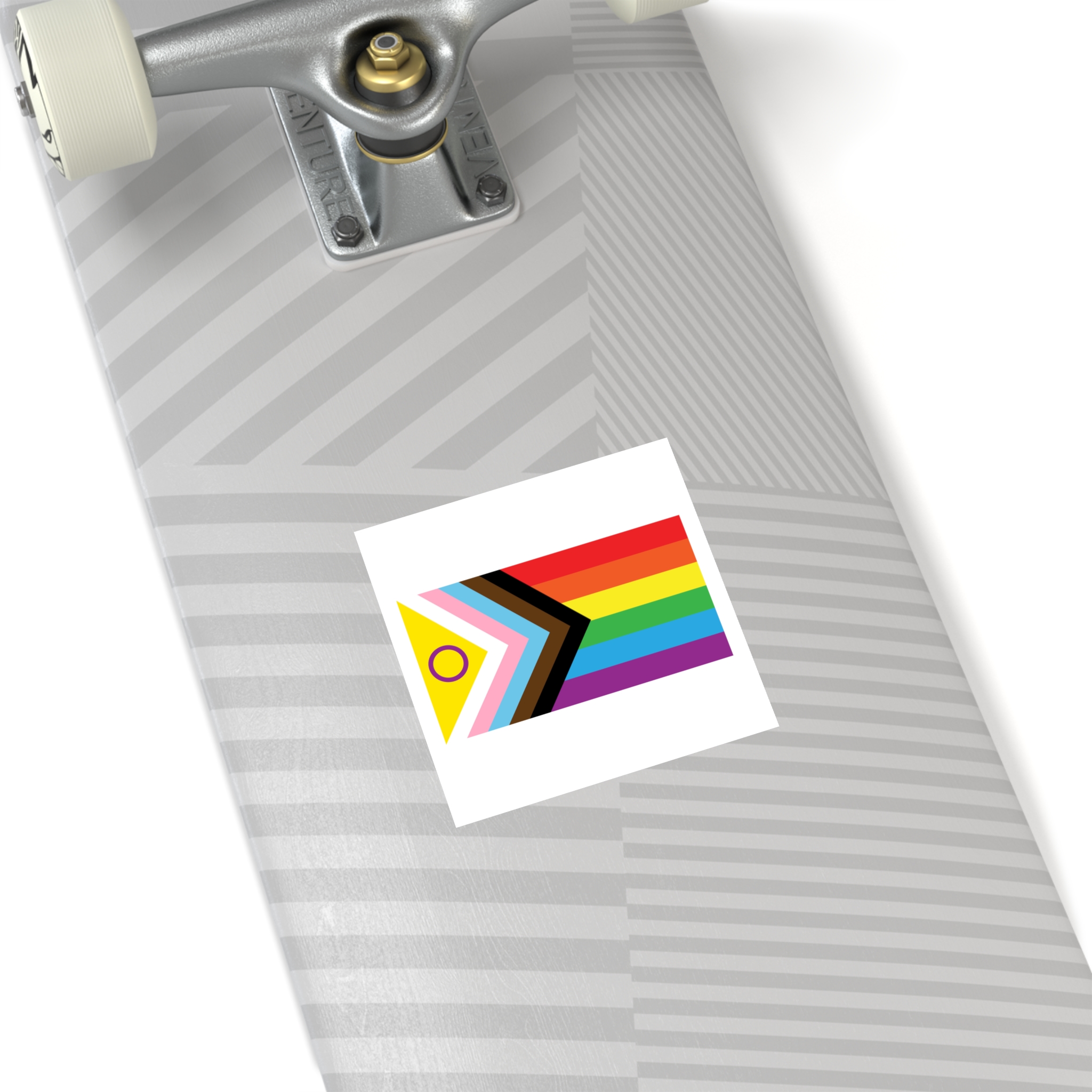 Intersex Inclusive Progress Pride Flag Laminate Stickers Square - Image 20