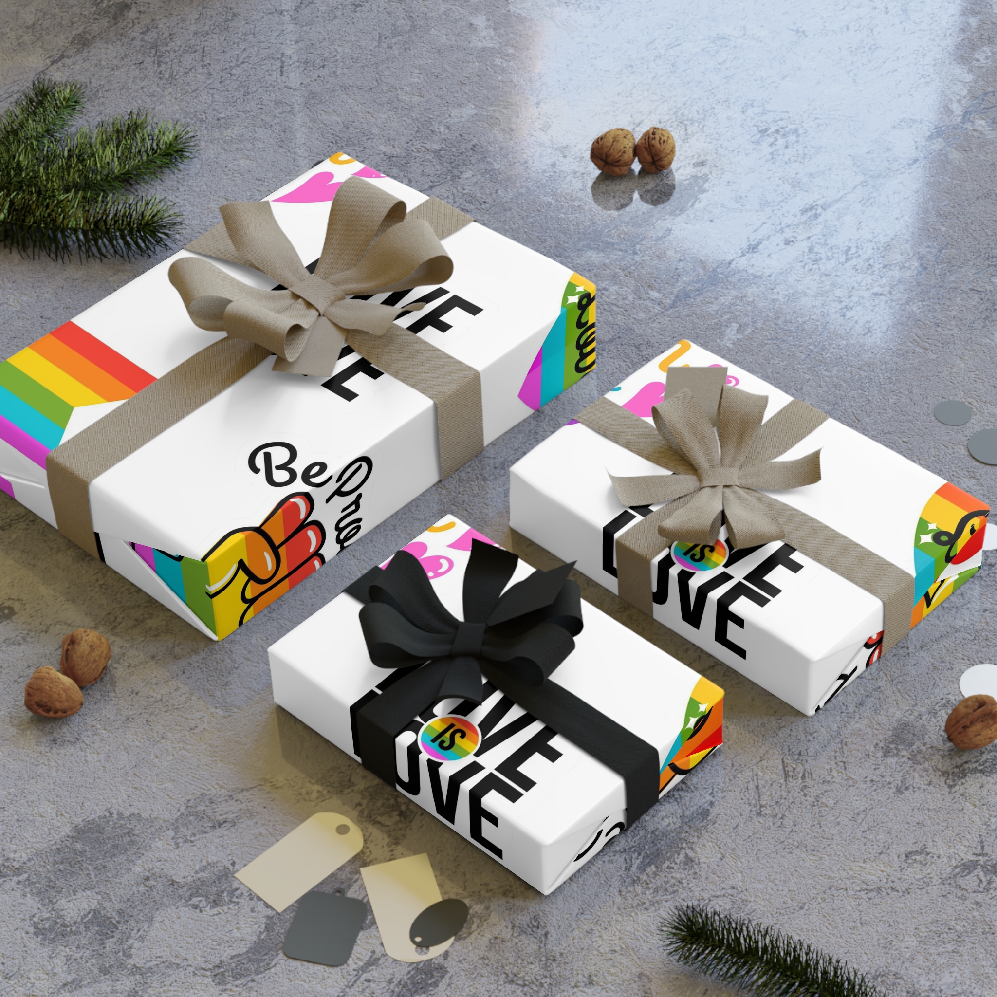 Pride Day Badges With Flag Collection Gift Wrapping Paper Rolls 1pc - Image 4