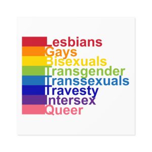 Lgbt Concept Motivating Phrase Colors Rainbow Decoding Abbreviations Lgbt Lesbian Gay Bisexual Transgender Transsexual Travesty Intersex Queer Laminate Stickers Square