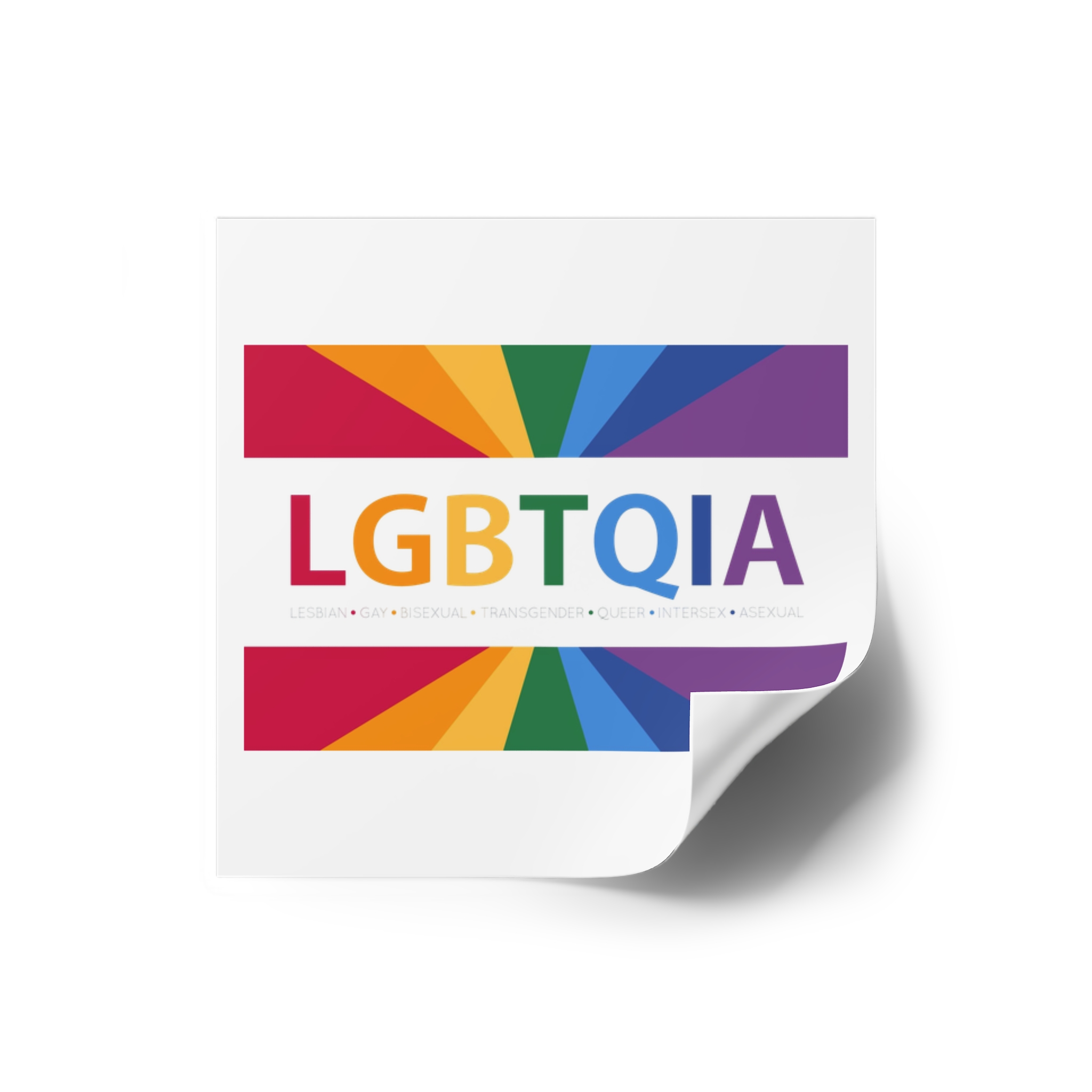 Lgbtqia Text Banner With Rainbow Background Lgbtqia Typography With Lgbt Gay Pride Flag Colours Laminate Stickers Square - Image 10