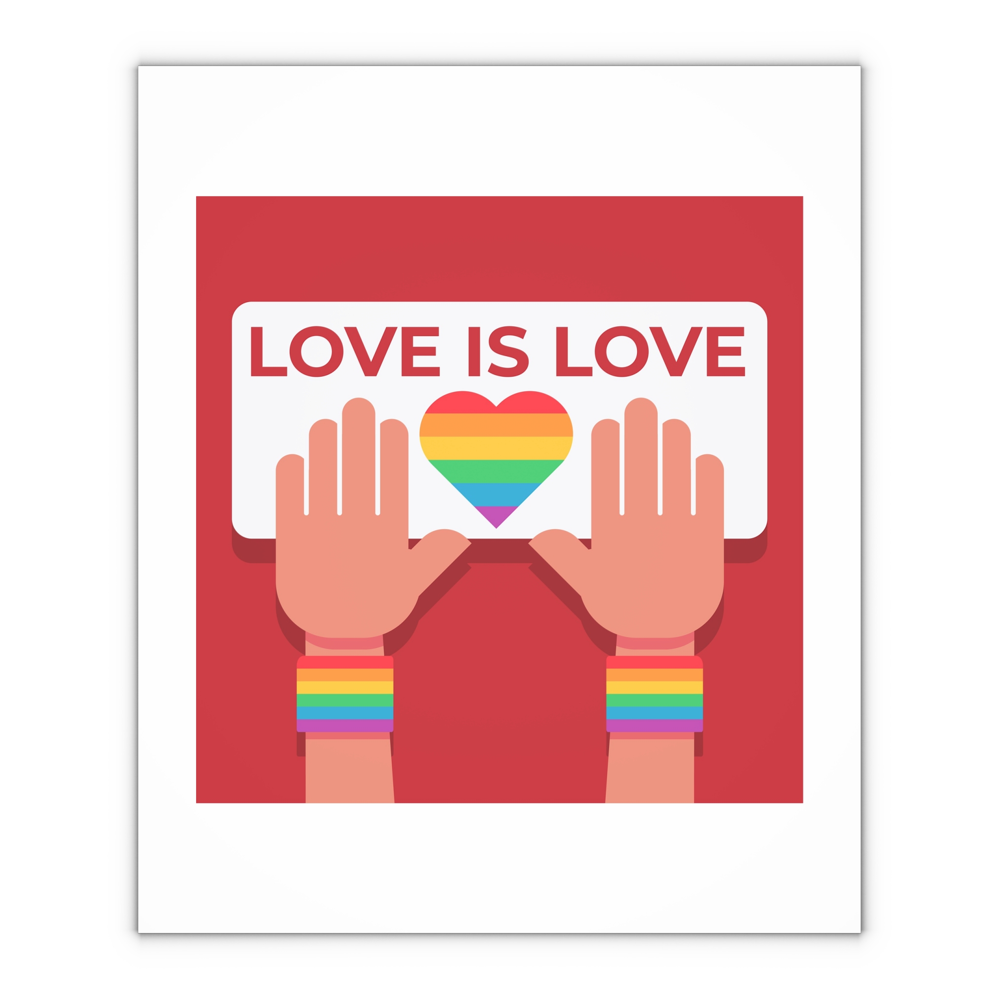 Hands Holding Lgbt Posters People Crowd With Rainbow Flag Gender Signs Hearts Lgbtq Community Pride Gift Wrapping Paper Sheets 1pc - Image 4