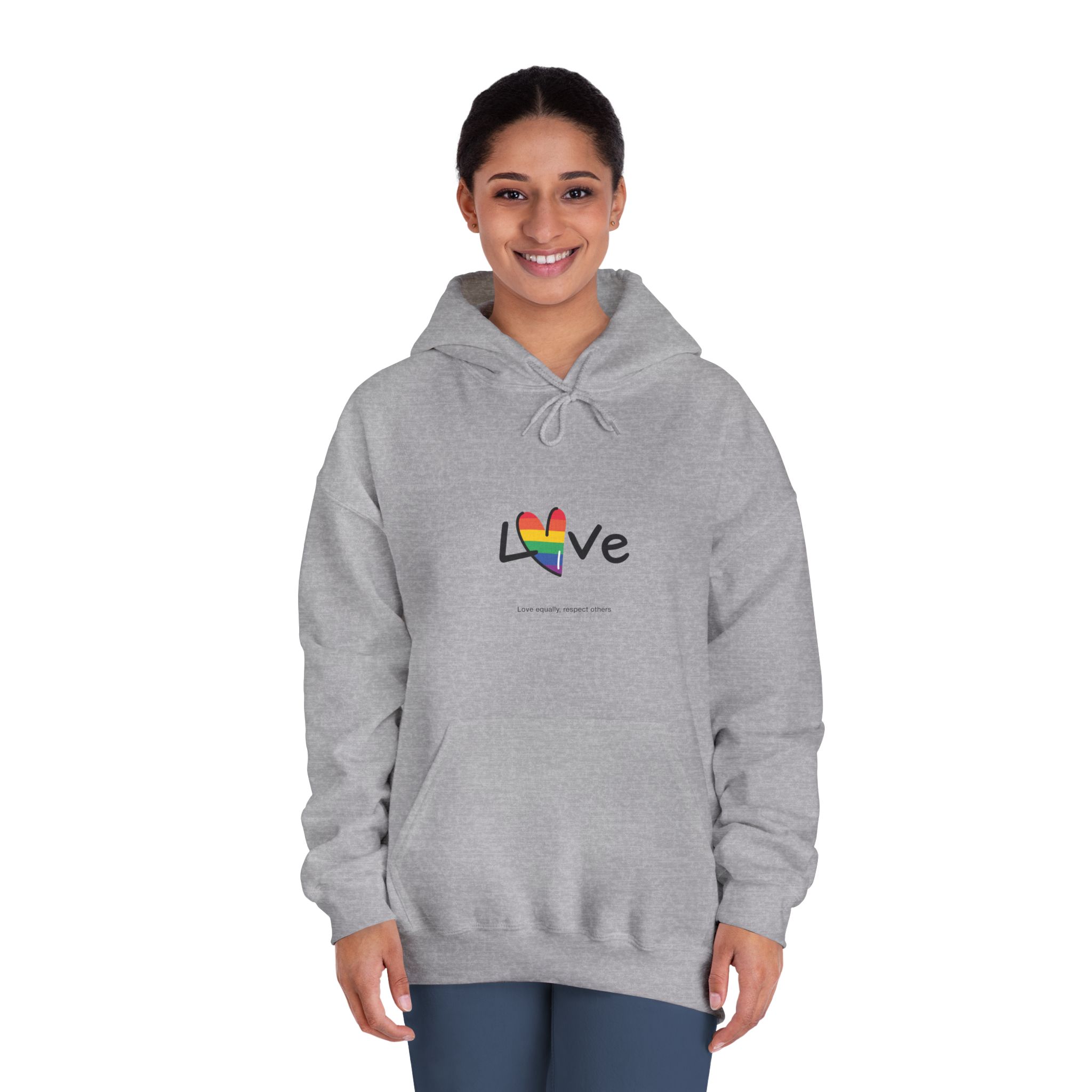 Love Letter Pride Rainbow Lettering Text Writing Pattern Freedom Love Heart Homo Colors Flag Parade(1) (1) Unisex Dryblend Hooded Sweatshirt - Image 16