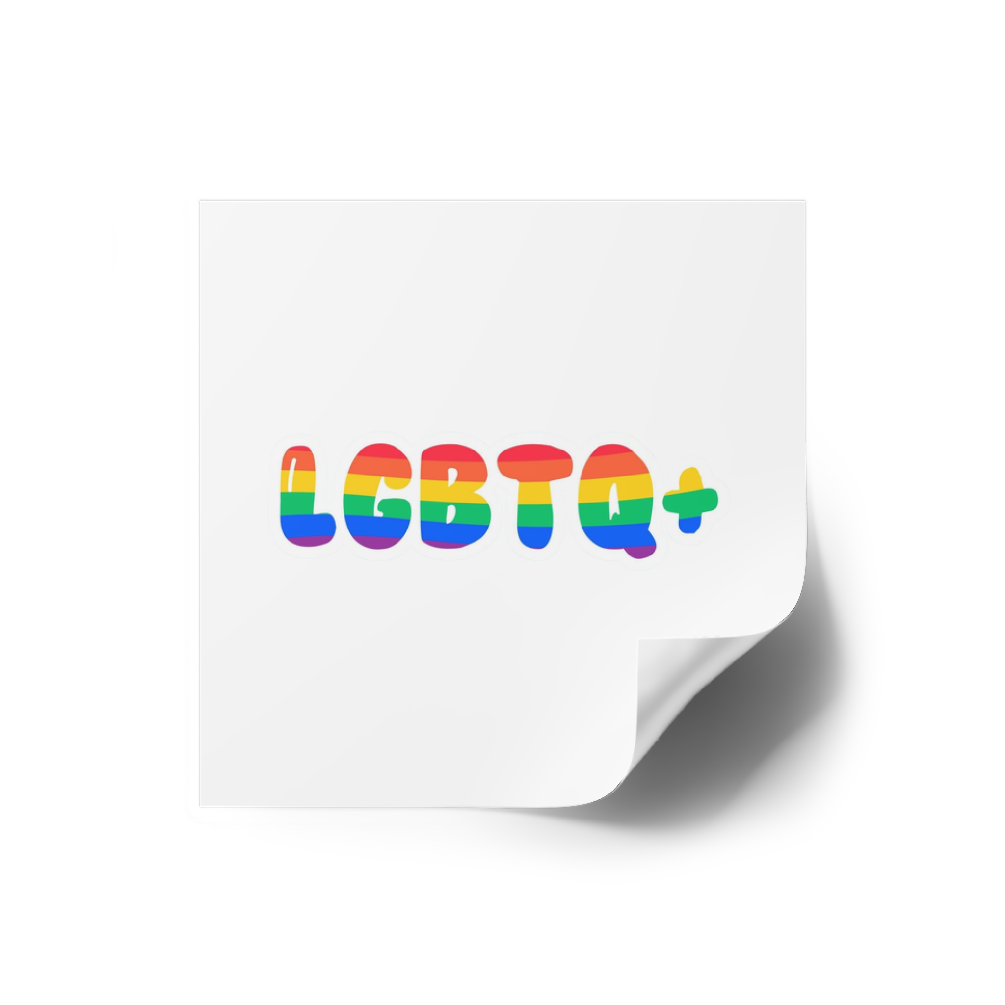 Pride Rainbow Lettering Text Writing Pattern Freedom Love Heart Homo Colors Flag Parade Lgbtq Flag W Laminate Stickers Square - Image 14