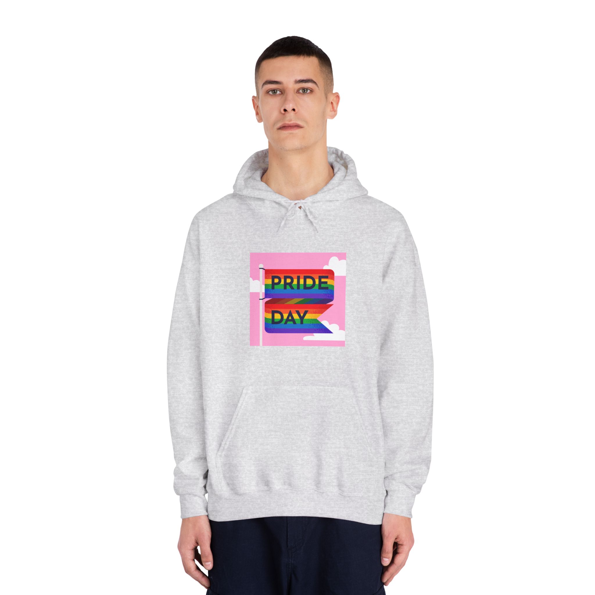 Pride Day Flag Illustration Unisex Dryblend Hooded Sweatshirt - Image 7