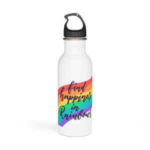 Pride Day Lettering With Rainbow Colors Stainless Steel Water Bottle