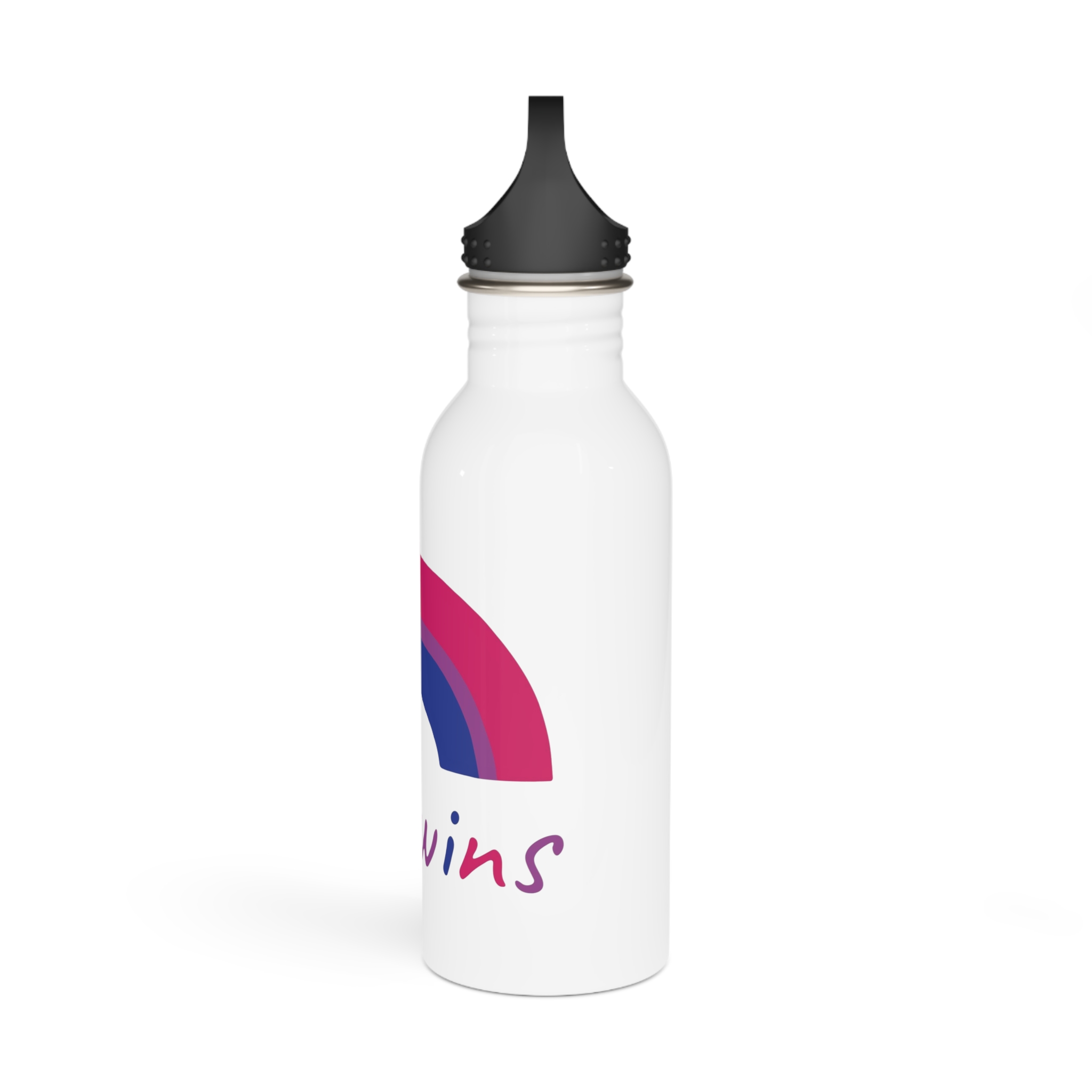 Colorful Rainbow Shape Bisexual Pride Flag Happy Pride Day Lgbtqia Community Pride Month Vector Hand Drawn Doodle Posters Stickers Logo Cards Stainless Steel Water Bottle - Image 4