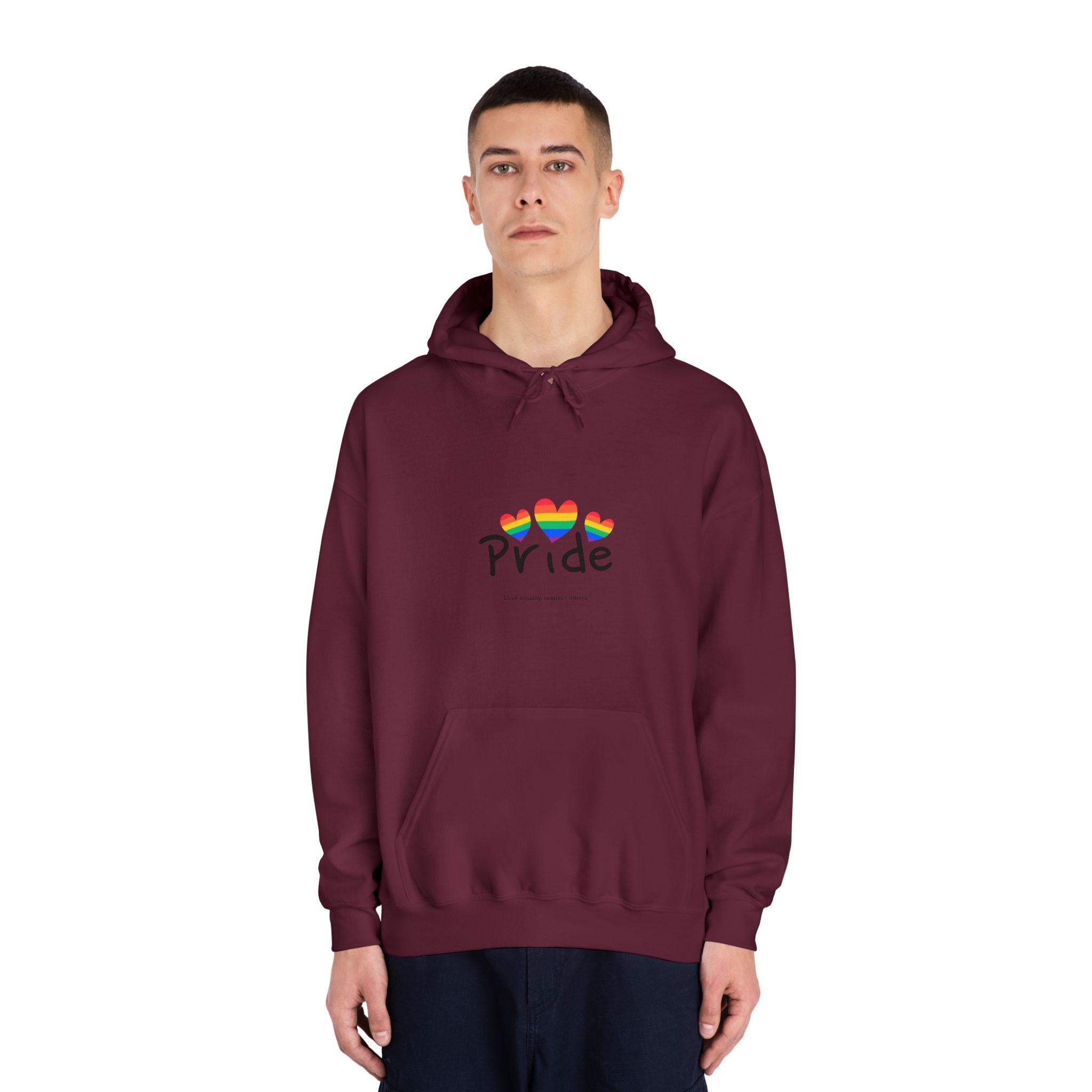 Love Letter Pride Rainbow Lettering Text Writing Pattern Freedom Love Heart Homo Colors Flag Parade(2) Unisex Dryblend Hooded Sweatshirt - Image 19