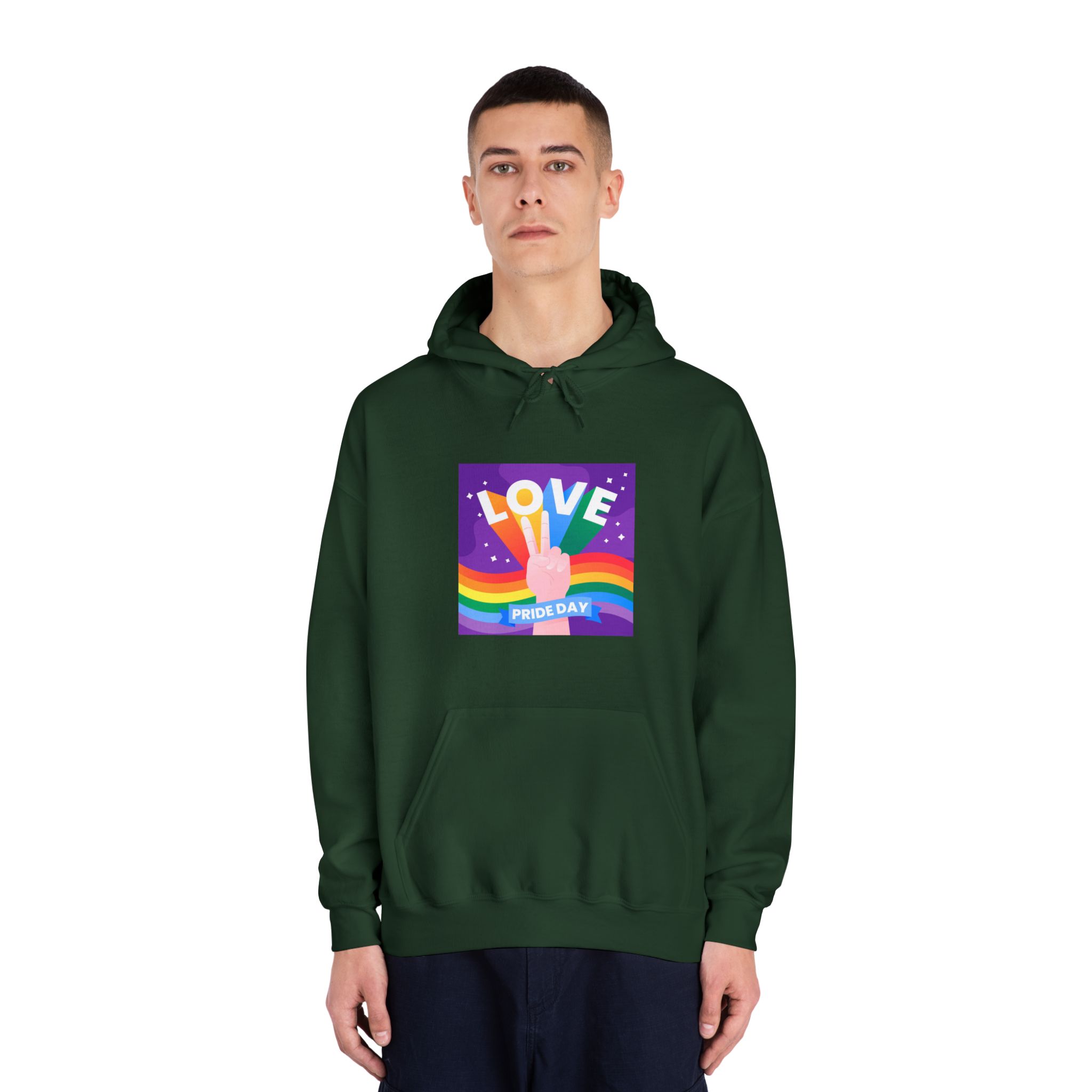 Pride Day Event Message Design Unisex Dryblend Hooded Sweatshirt - Image 23
