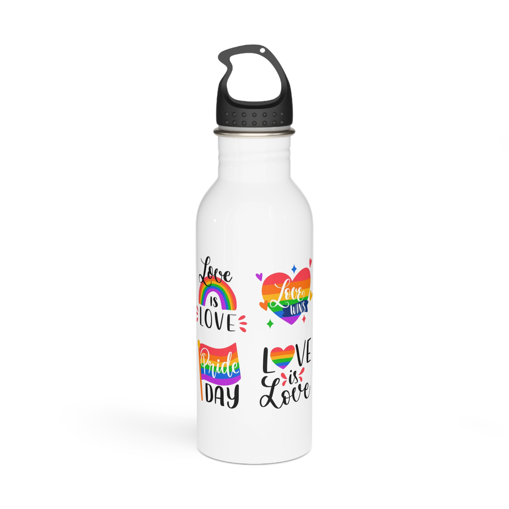 Hand Drawn Pride Day Label Collection Stainless Steel Water Bottle