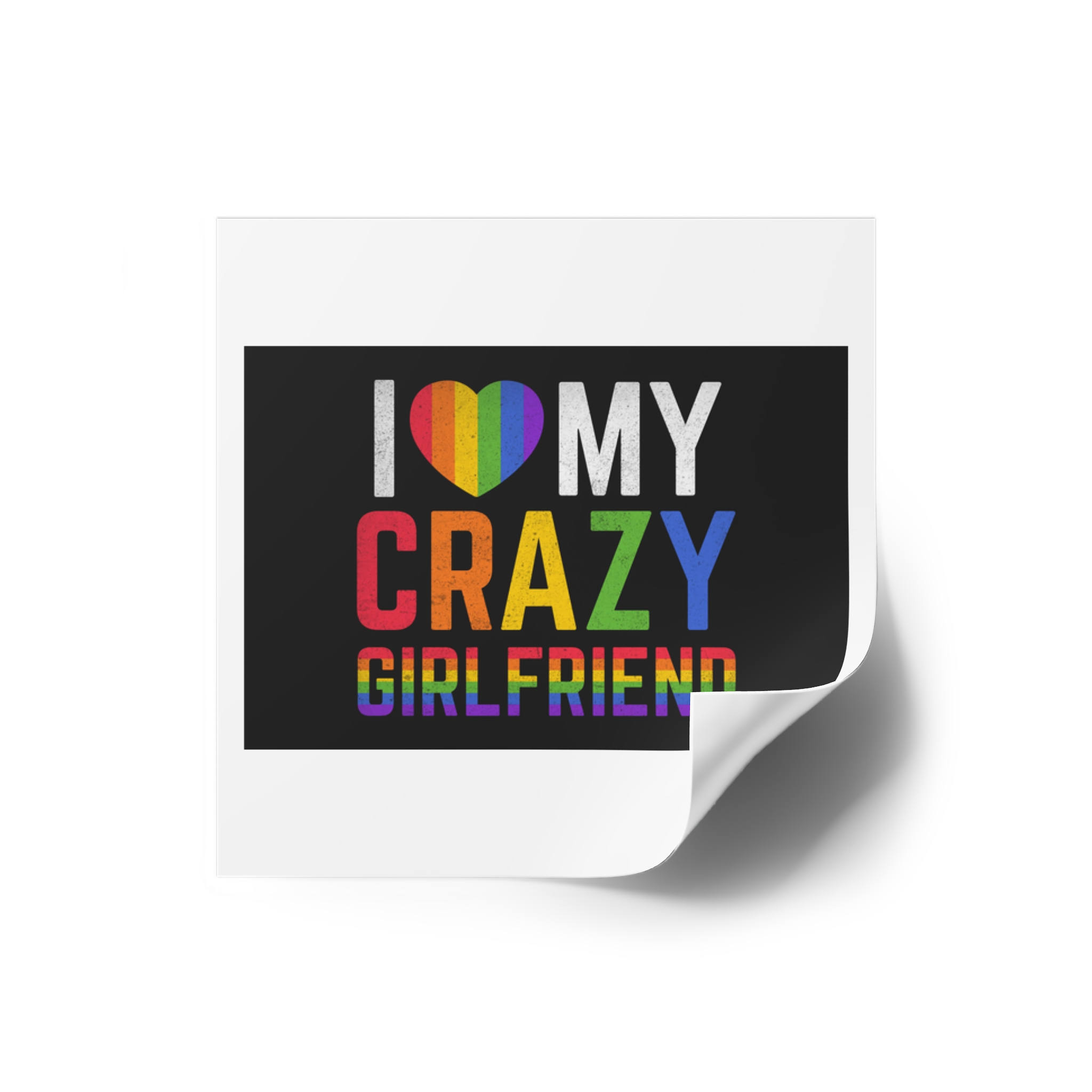 Pride Gay Rainbow Typography Vector Premium T Shirt(5) Laminate Stickers Square - Image 10
